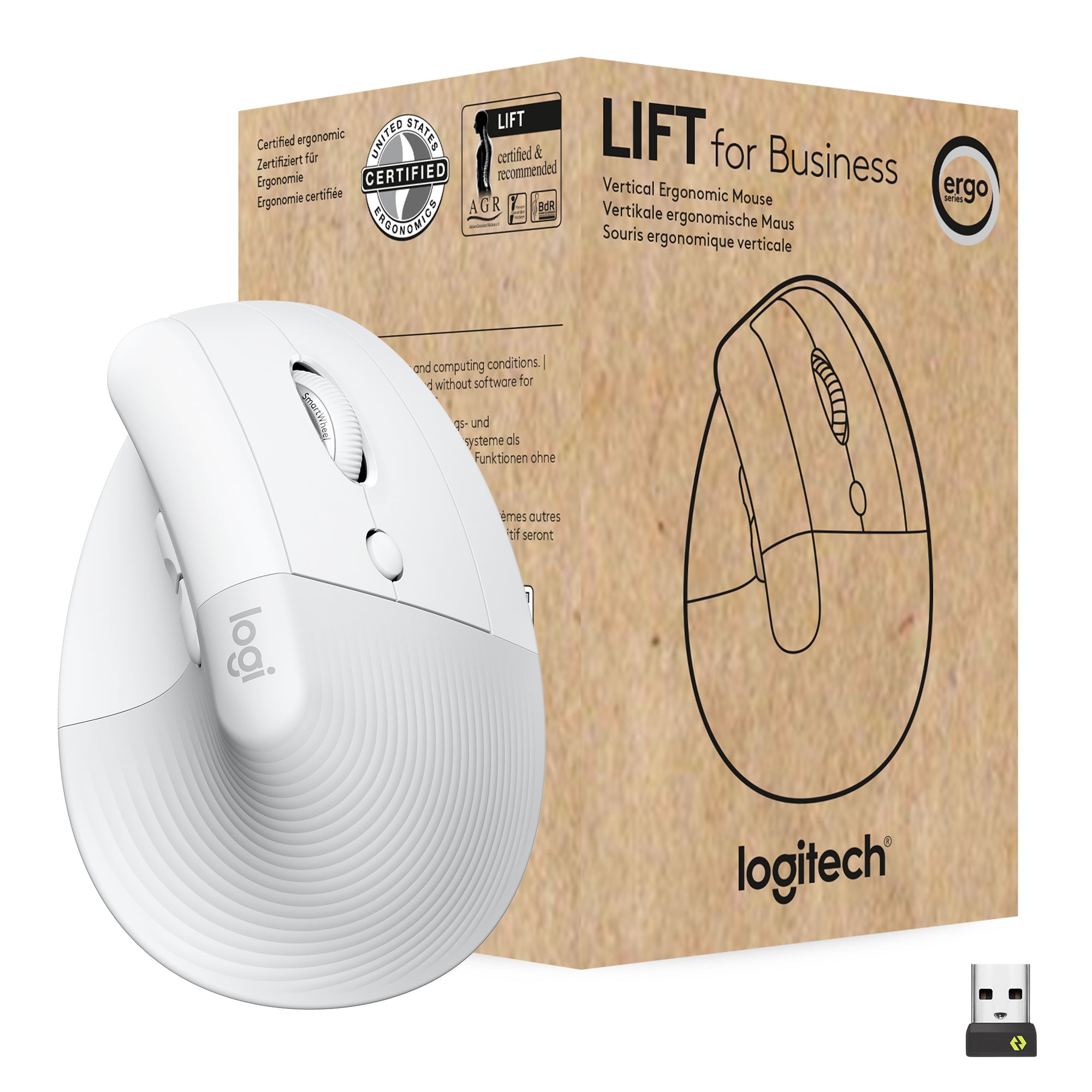 www.electricalstuff.se ElectricalStuff.se Logitech Lift for Business datormöss Kontor högerhand Trådlös RF + Bluetooth Opt