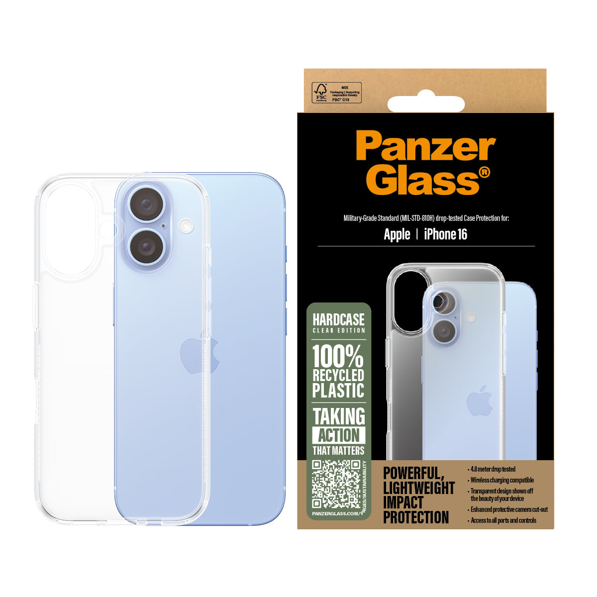ent PanzerGlass 1287 5715685003103 Mobiltelefonfodral PG HardCase TP iPhone 16 6.1Inch www.electricalstuff.se ElectricalSt