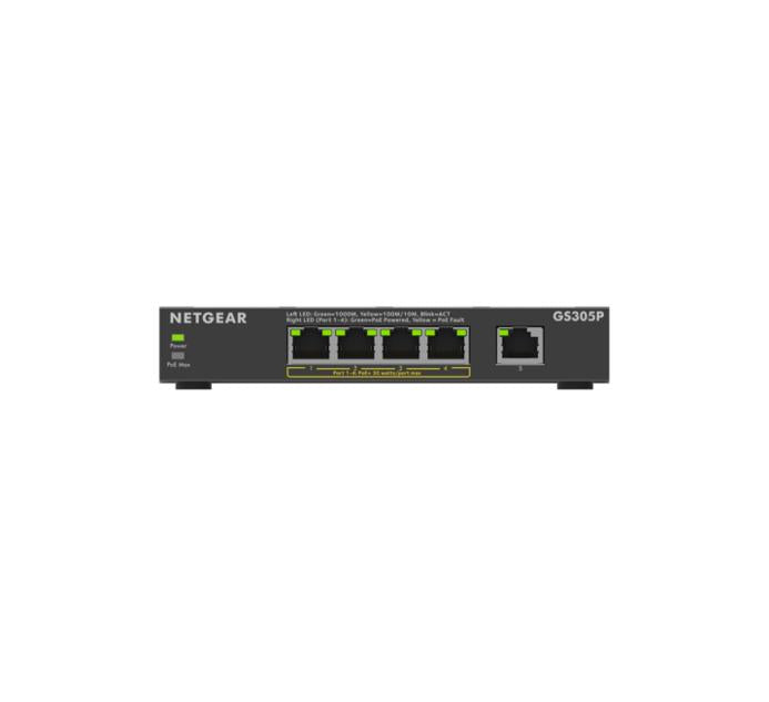Ethernet (PoE) stöd Svart NETGEAR GS305P-300EUS 0606449164909|606449164909 Nätverksswitchar GS305Pv3 www.electricalstuff.s