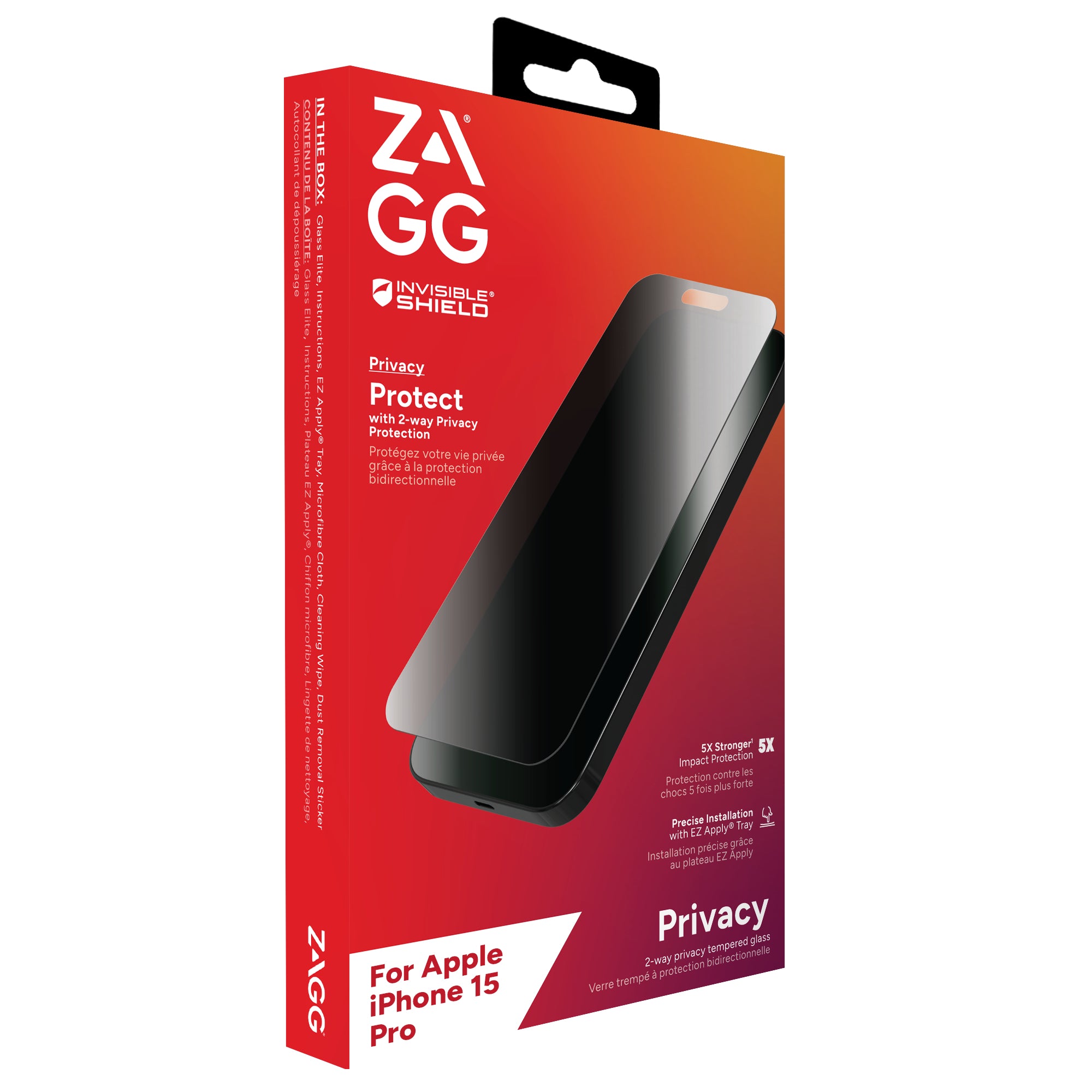 AM E Apple iPhone 15 Pro Screen EN/FR ZAGG 200111794 0840056184992|840056184992 Skärm- och Baksidesskydd till Mobiltelefoner