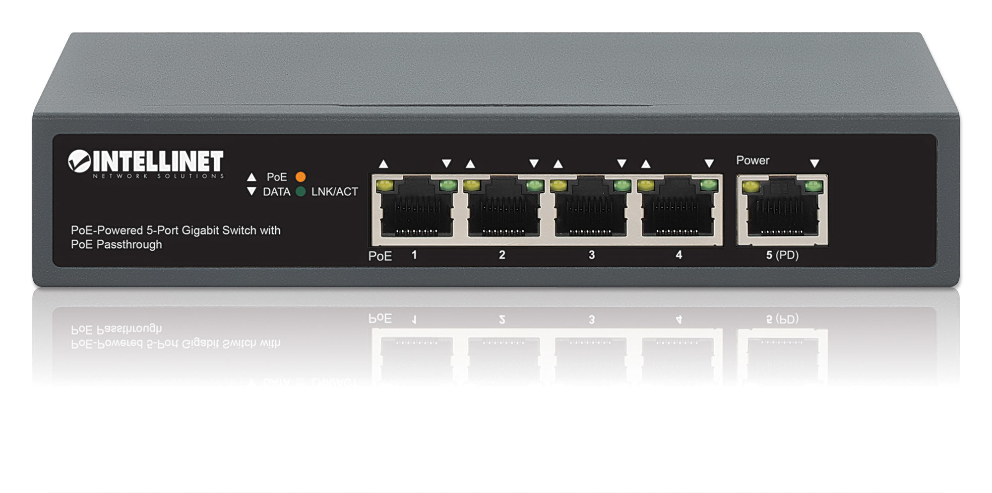 net 561808 nätverksswitchar Gigabit Ethernet (10/100/1000) Strömförsörjning via Ethernet (PoE) stöd Intellinet 561808 076662