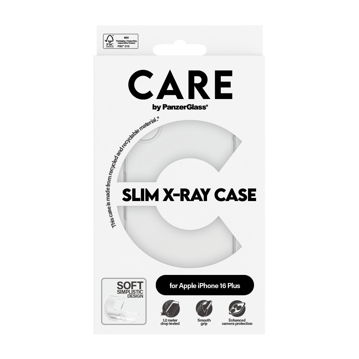 e ElectricalStuff.se PanzerGlass CARE by PG TP X-Ray Soft B iPhone16 6.7 mobiltelefonfodral Omslag Transparent PanzerGlass