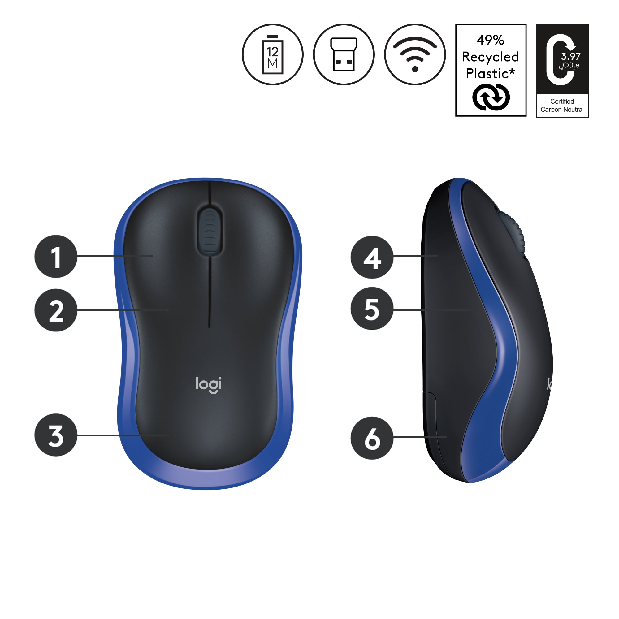 lectricalStuff.se Logitech LGT-M185B Logitech 910-002239 5099206028852 Datormöss LGT-M185B www.electricalstuff.se Electr