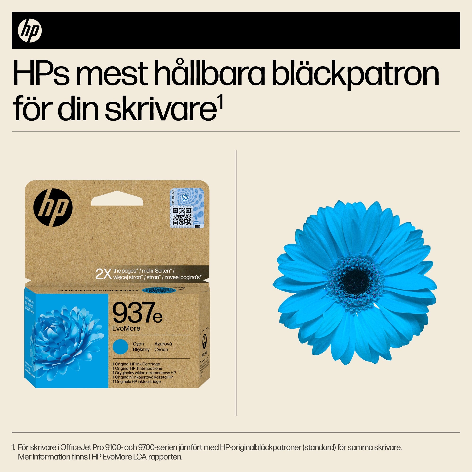 www.electricalstuff.se ElectricalStuff.se HP 937e EvoMore cyan originalbläckpatron HP 4S6W6NE 0196548611027|196548611027|0