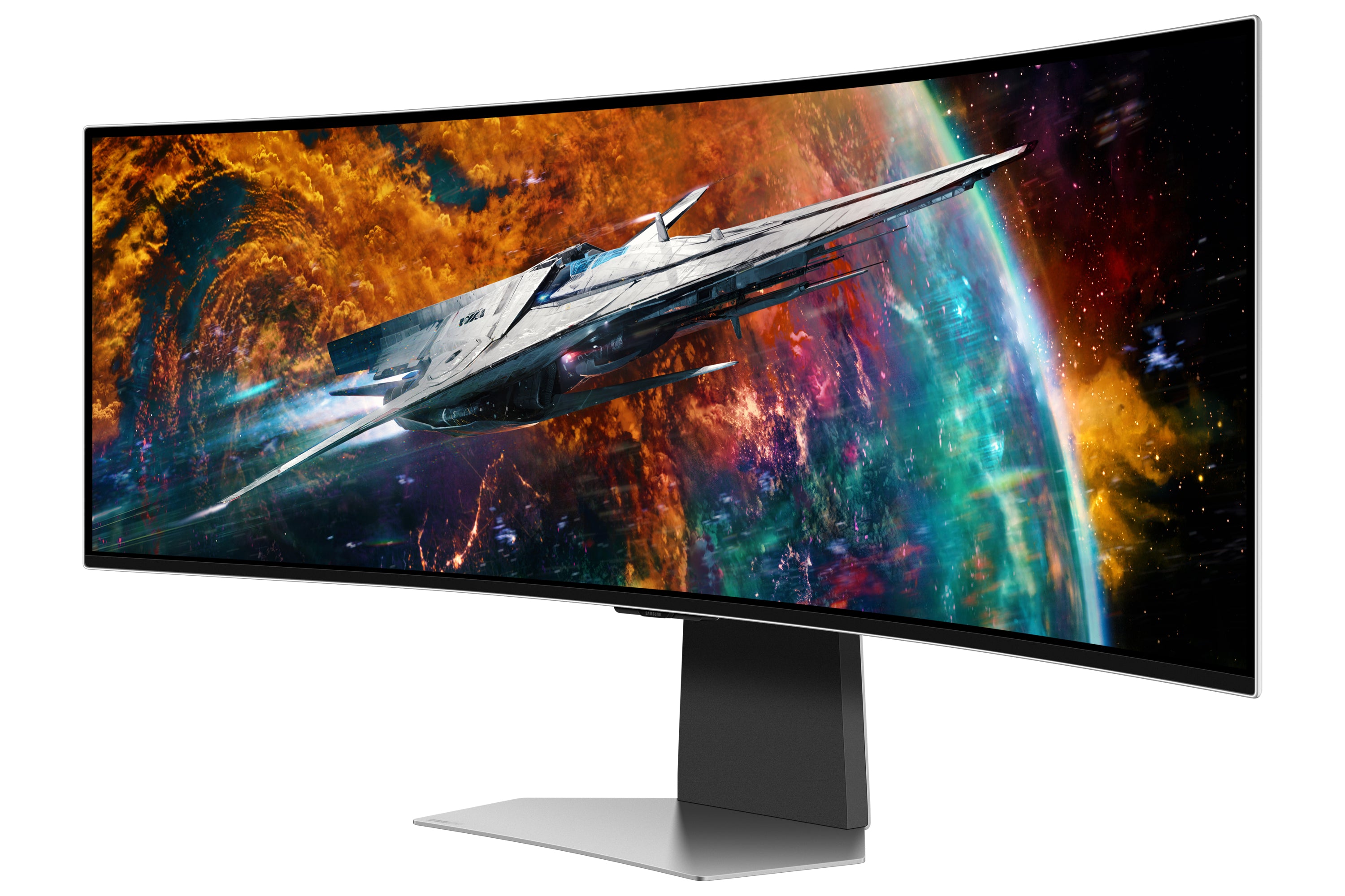 se Samsung G95SC platta pc-skärmar 124,5 cm (49") 5120 x 1440 pixlar Dual QHD OLED Silver Samsung LS49CG954SUXEN 880609497