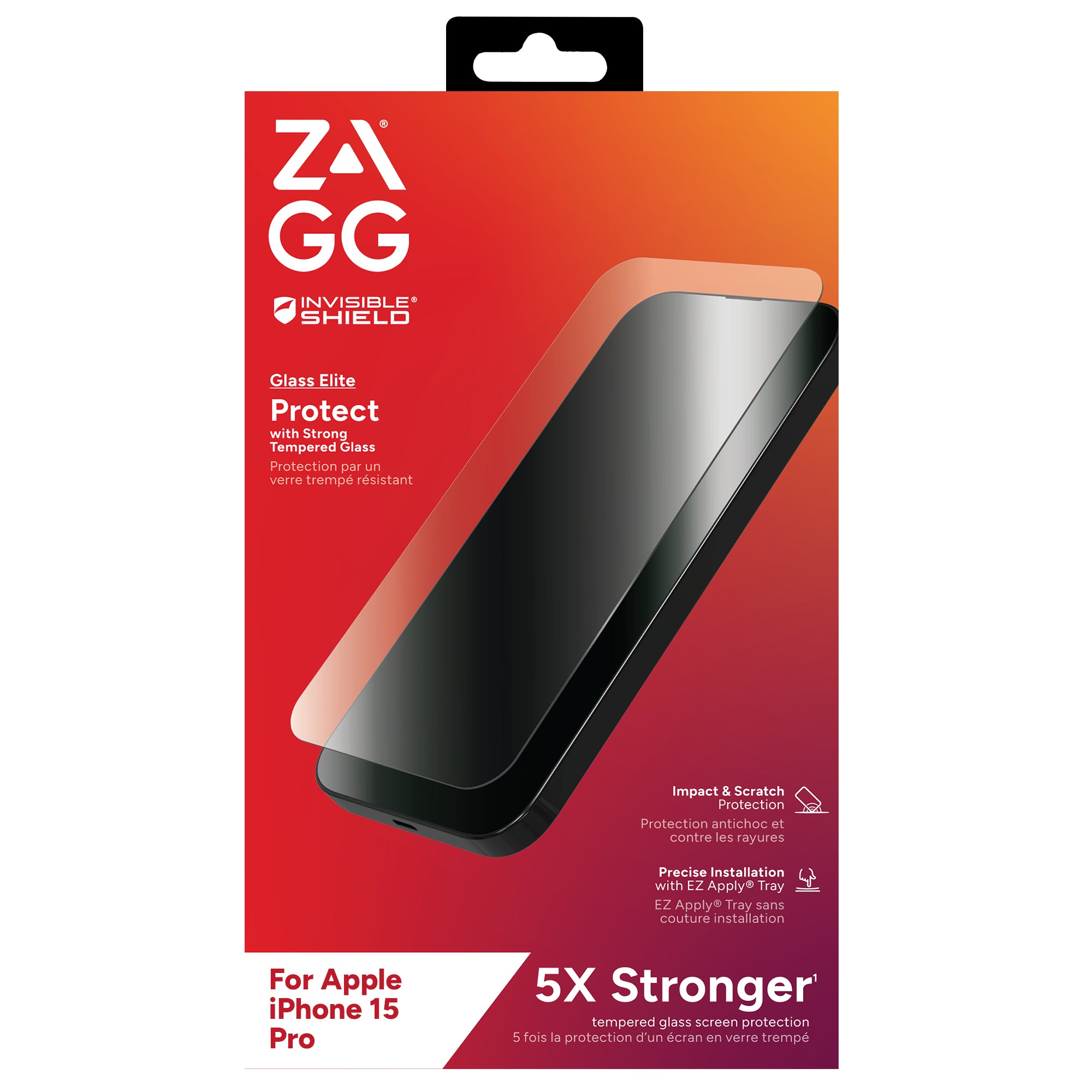 Glass Elite AM E Apple iPhone 15 Pro Screen EN/FR ZAGG 200111786 0840056184916|840056184916 Skärm- och Baksidesskydd till M