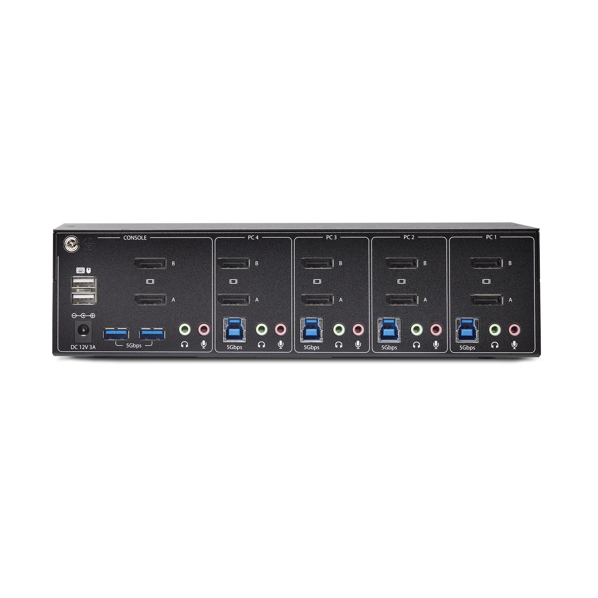 rtar för dubbla bildskärmar, 4K 60 Hz, 2x USB 5 Gbps-hubbportar, 2x USB 2.0 HID-portar, växling med genvägskommando och tryc