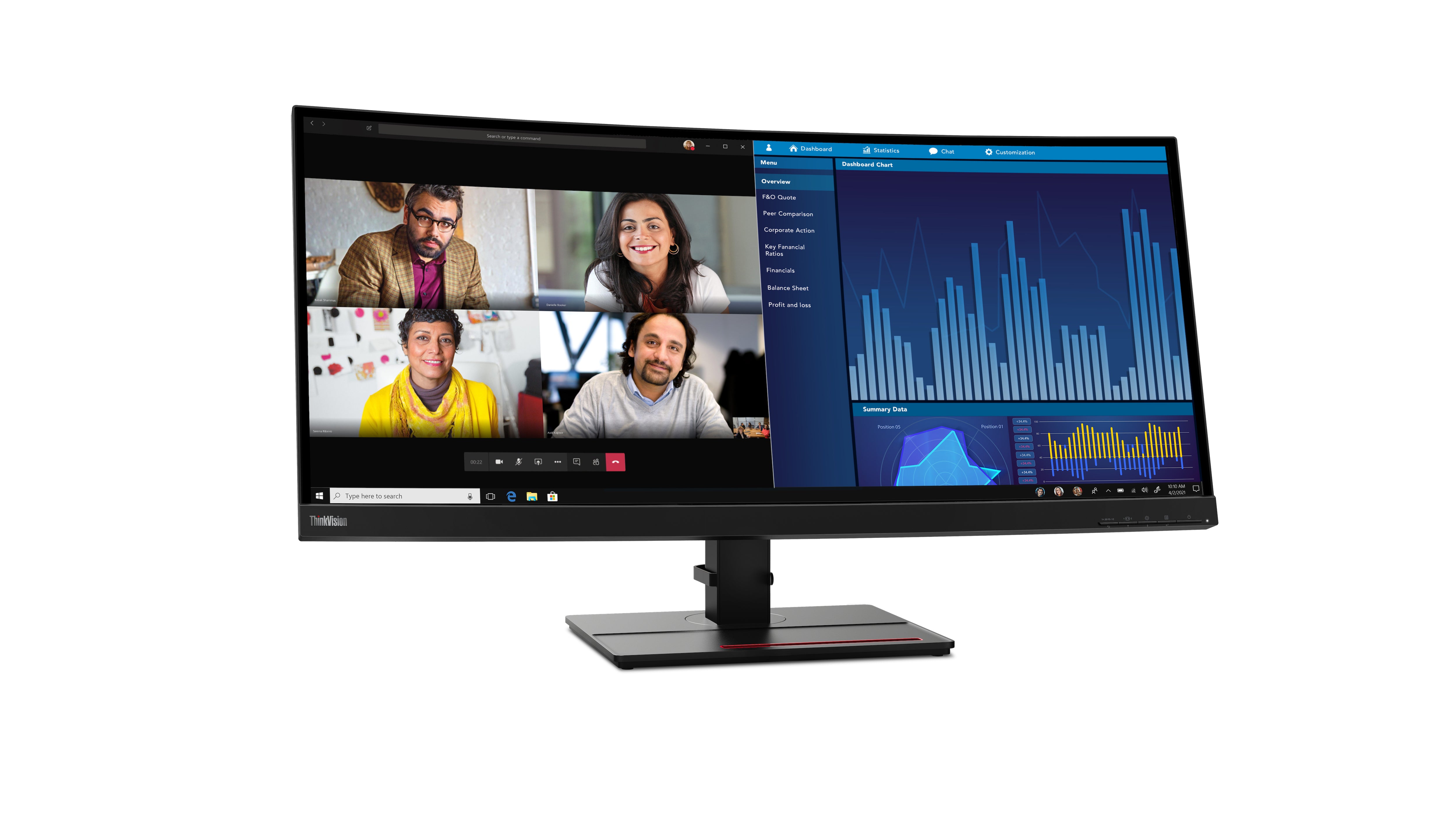 ay 86,7 cm (34.1") 3440 x 1440 pixlar Wide Quad HD Svart Lenovo 63F2RAT3EU 0197532306721|197532306721 Platta Pc-Skärmar Thin