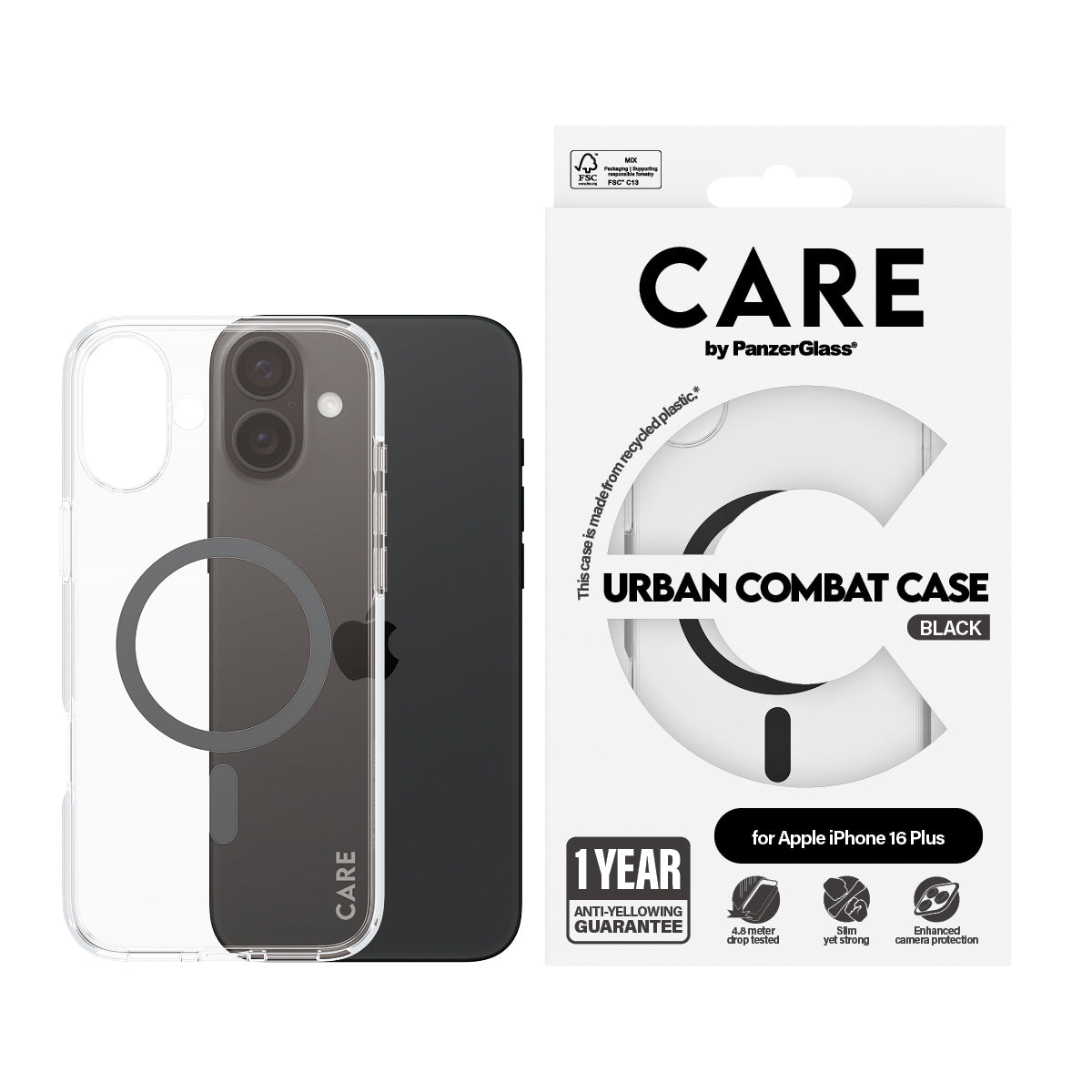 parent PanzerGlass 1347 5715685004131 Mobiltelefonfodral CARE by PG BLK MagSafe iPhone16 6.7 www.electricalstuff.se Electr