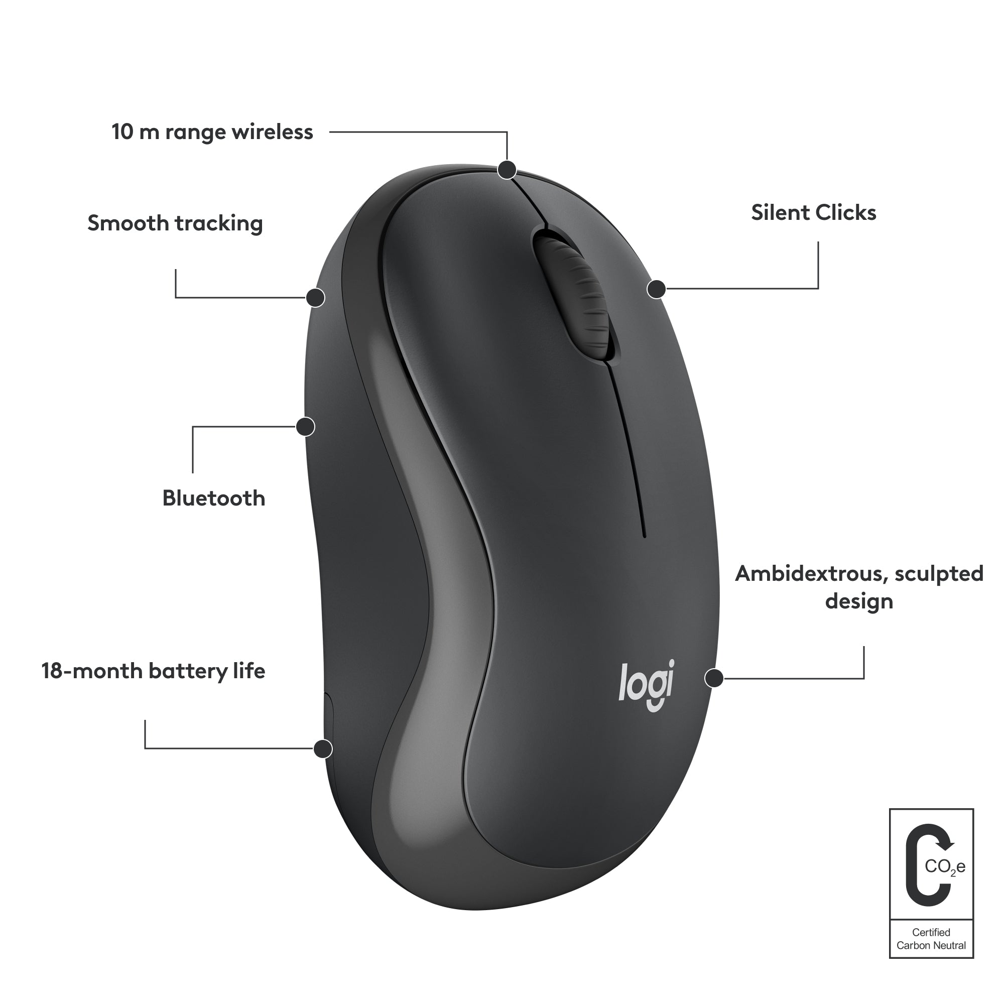 .electricalstuff.se ElectricalStuff.se Logitech M240 datormöss Resor Ambidextrous Bluetooth Logitech 910-007119 5099206111