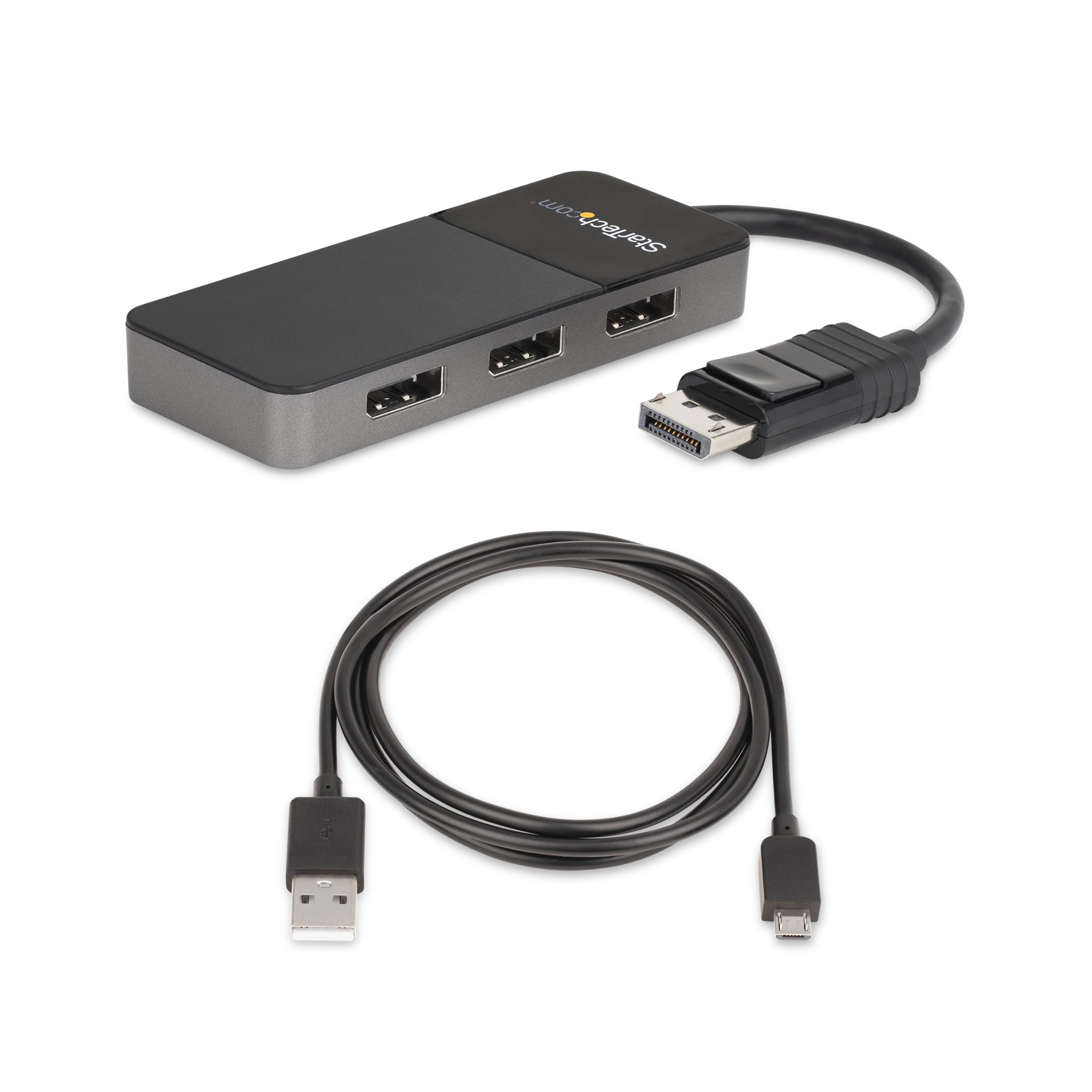 65030884051 Bilddelare 3-ports DisplayPort 1.4-splitter, DisplayPort till 3x DP-adapter för flera bildskärmar, tredubbel 4