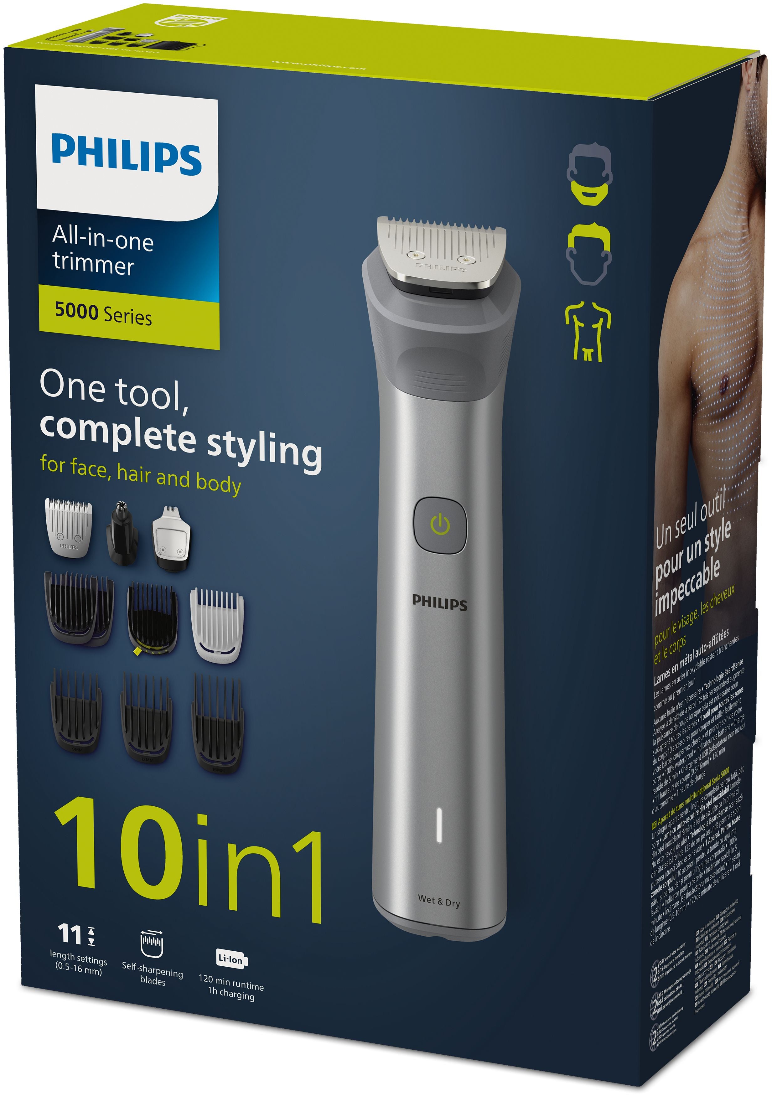 9|8720689002219 Skägg/Hår Trimmer All-in-One Trimmer MG5920/15 5000-serien www.electricalstuff.se ElectricalStuff.se Phi