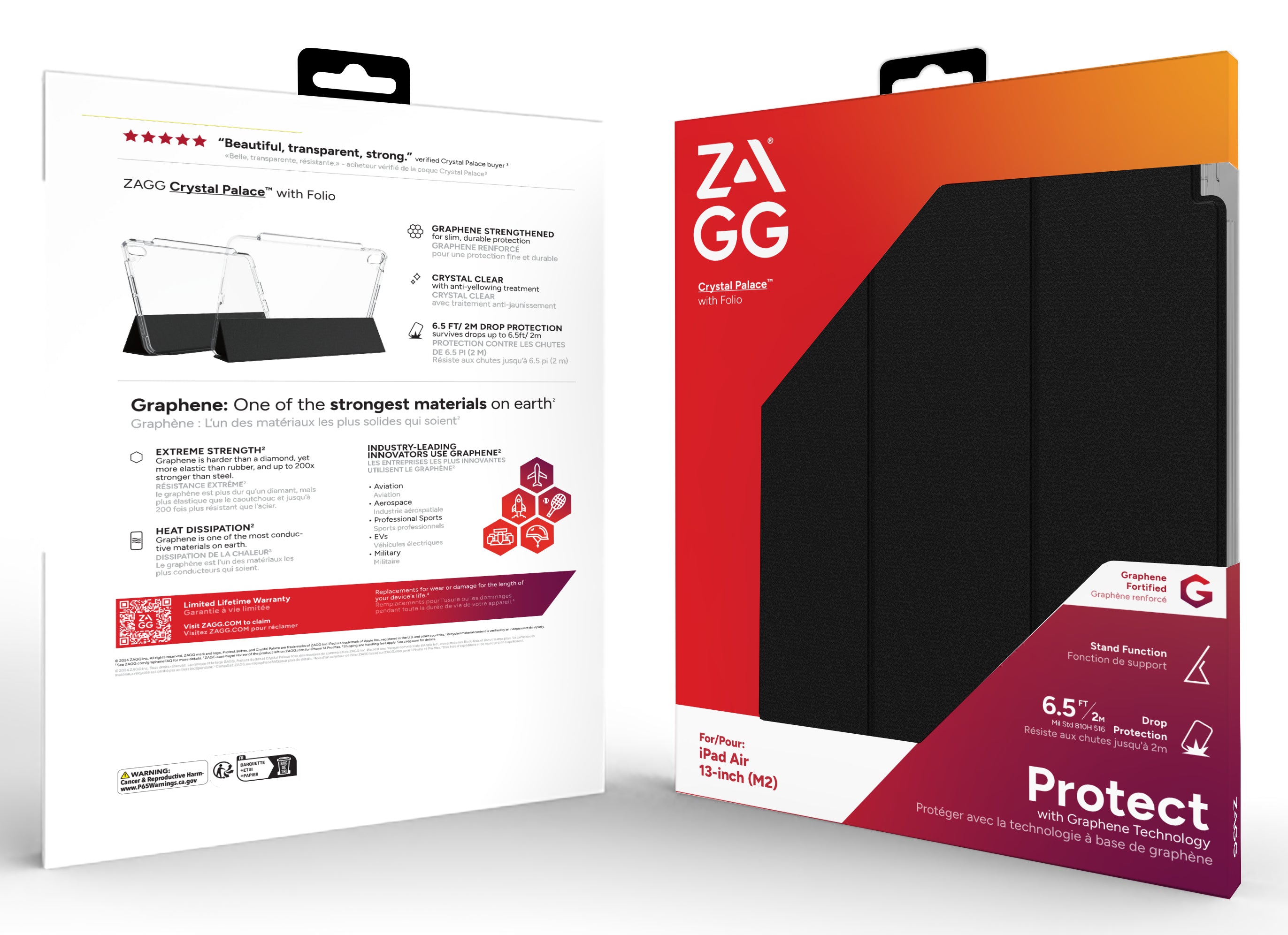 icalStuff.se ZAGG Crystal Palace Folio 33 cm (13") Transparent ZAGG 702314334 0840390311672|840390311672 Ipad-Fodral Cry