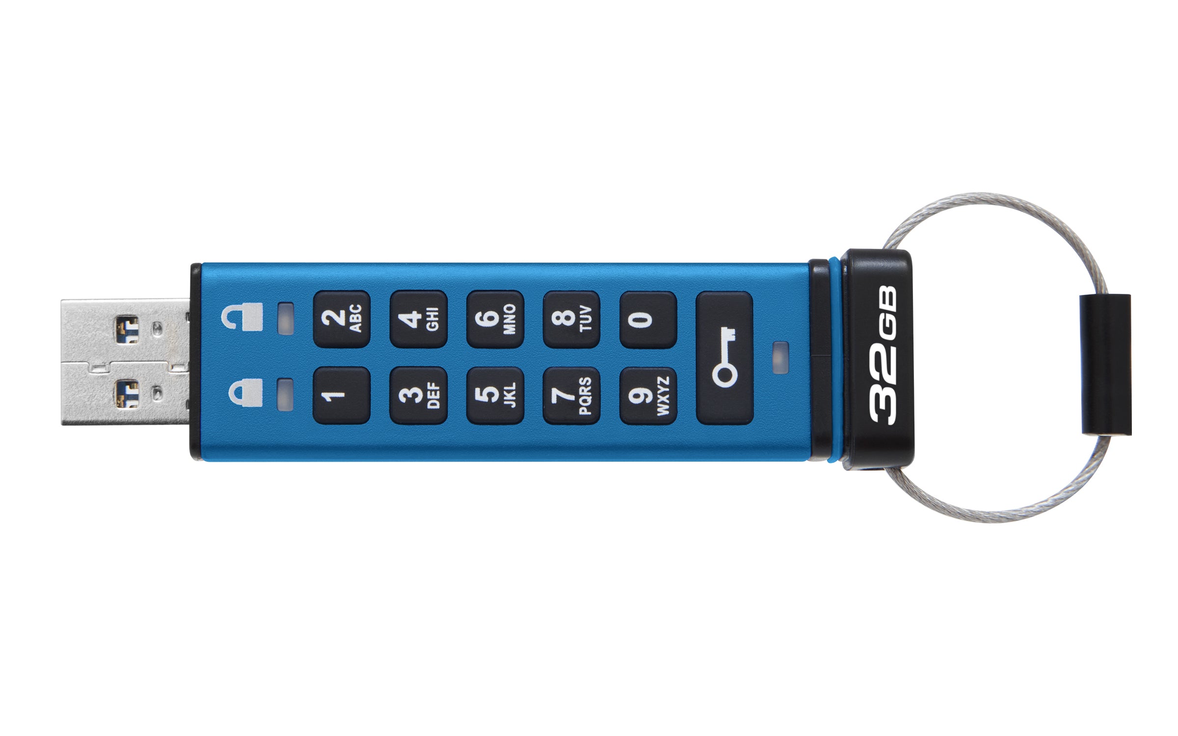 .1 Gen 1) Blå Kingston Technology IKKP200/32GB 0740617330083|740617330083 USB-Sticka IronKey Keypad 200 www.electricalstuff