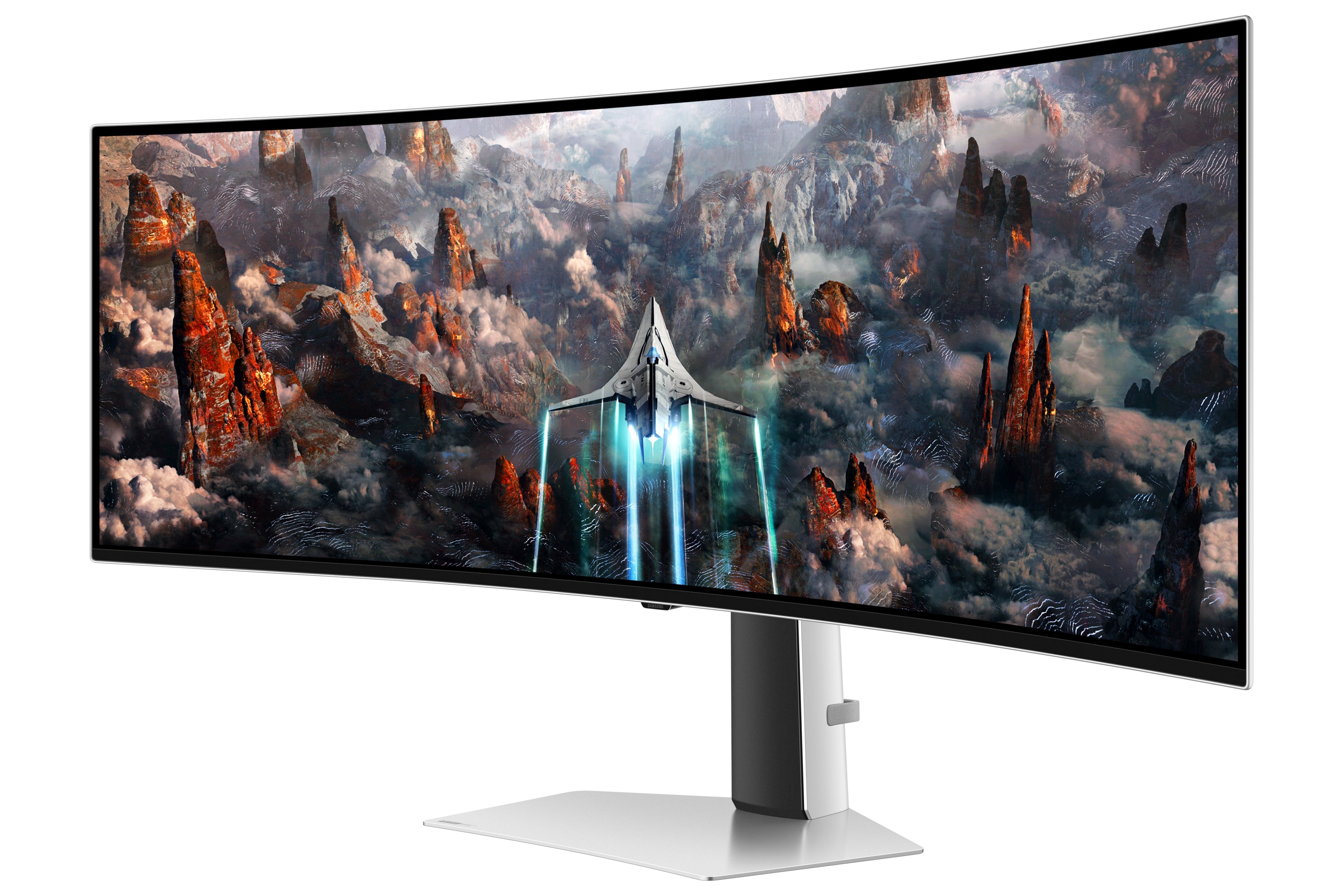 Samsung G93SC platta pc-skärmar 124,5 cm (49") 5120 x 1440 pixlar Dual QHD OLED Silver Samsung LS49CG934SUXEN 8806095053653