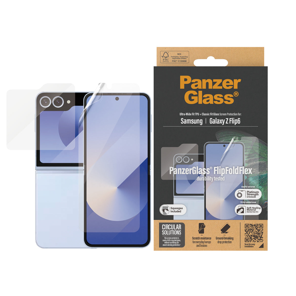  styck PanzerGlass 7370 5715685001444 Skärm- och Baksidesskydd till Mobiltelefoner   Duo-Pack (TPU in- / CF outside) www.elec