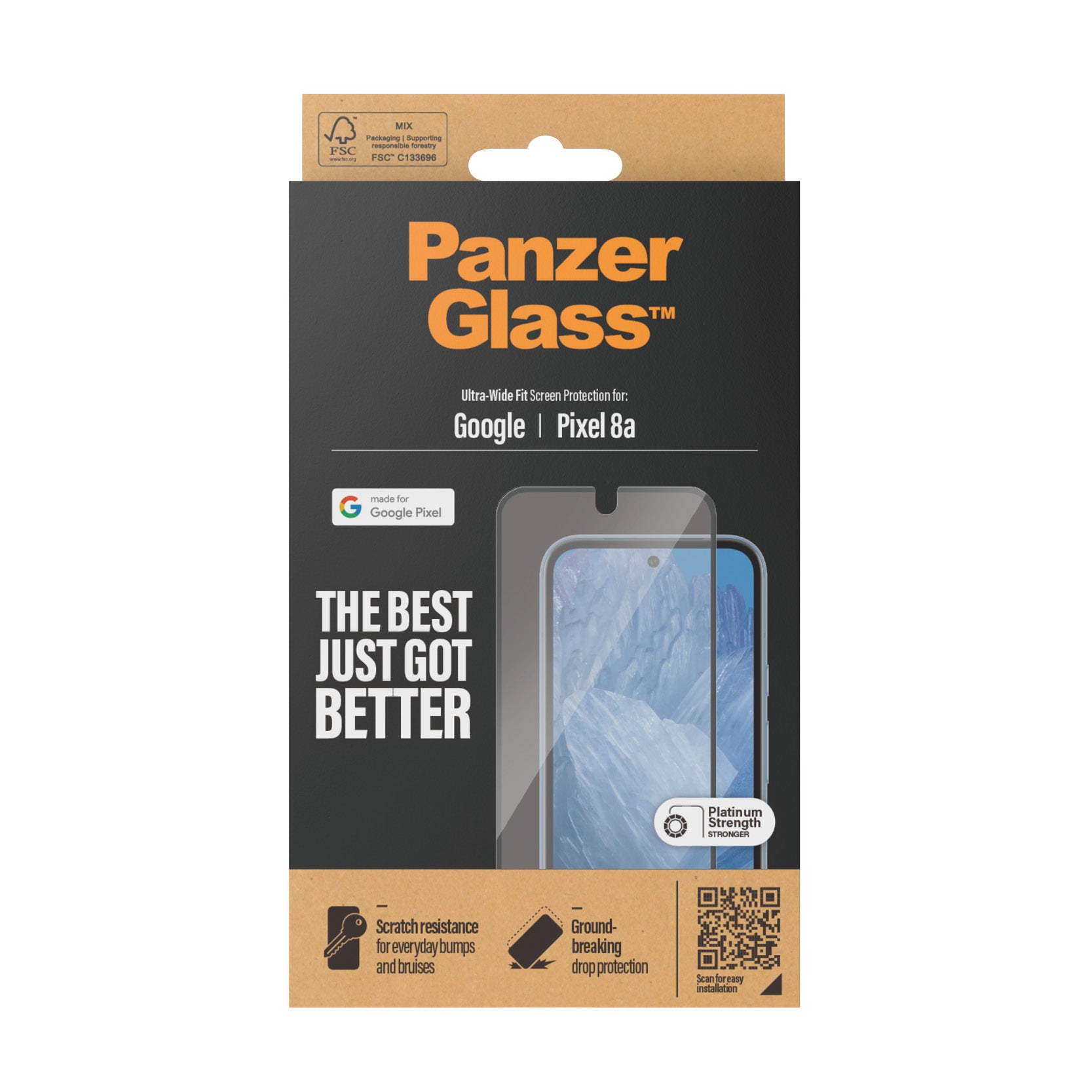  PanzerGlass R Google Pixel 8a Genomskinligt skärmskydd 1 styck PanzerGlass 4785 5711724047855 Skärm- och Baksidesskydd till 