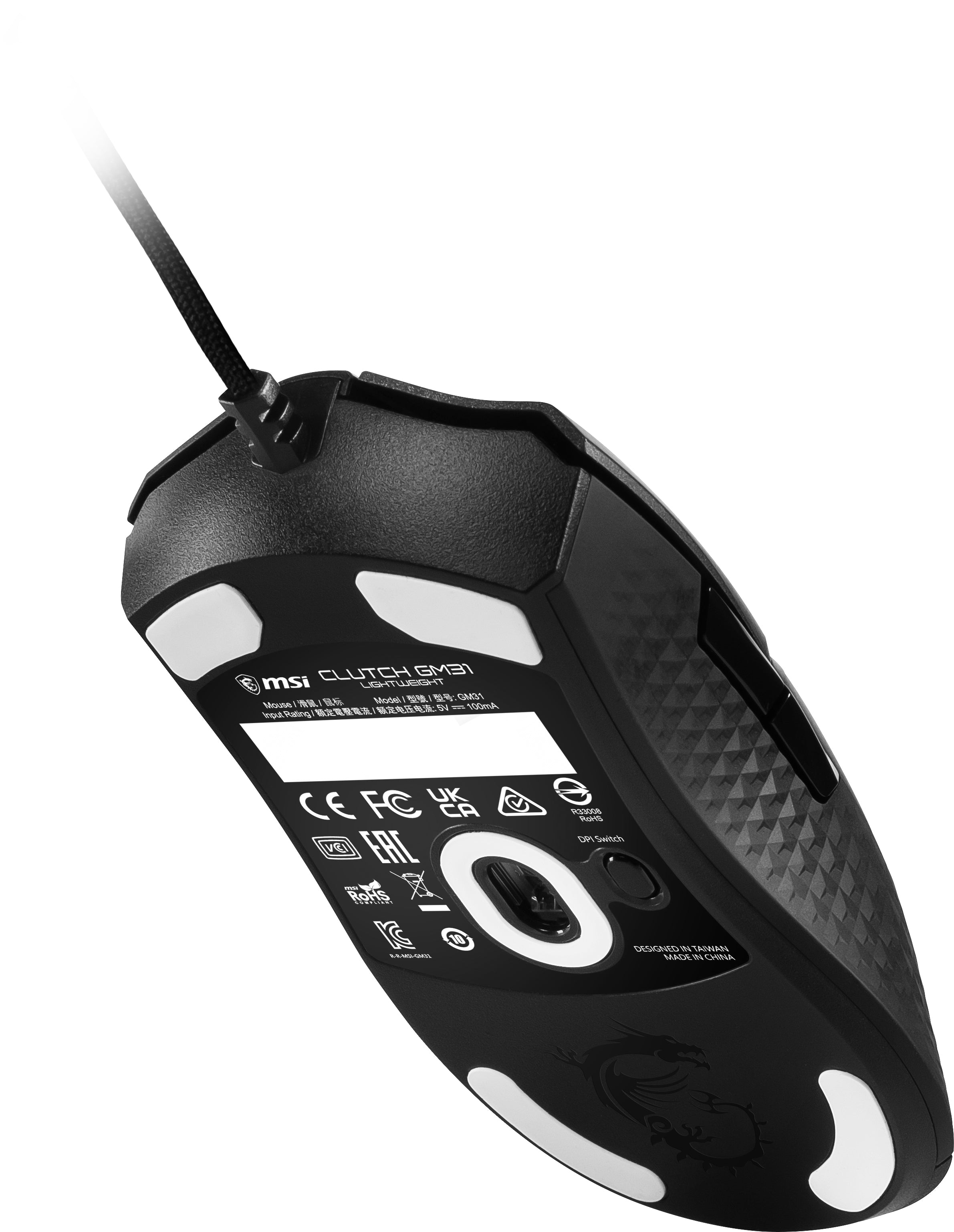  UTCH GM31 LIGHTWEIGHT datormöss Spela högerhand USB Type-A Optisk 12000 DPI MSI CLUTCH GM31 LIGHTWEIGHT 4719072941826|082414