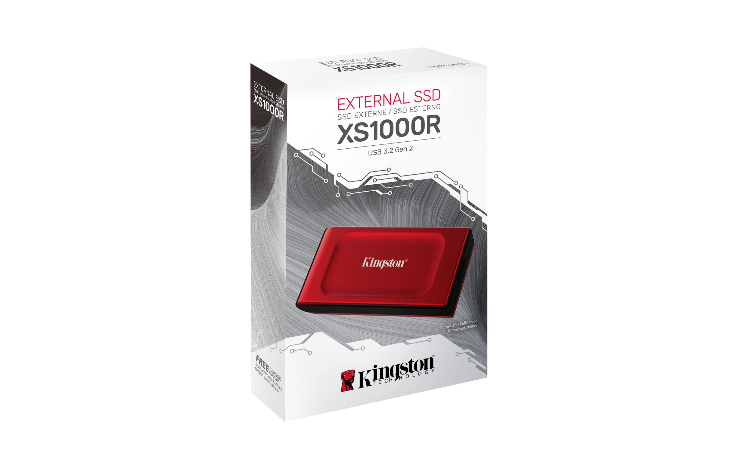  S1000 Red 1 TB USB Type-C 3.2 Gen 2 (3.1 Gen 2) Röd Kingston Technology SXS1000R/1000G 0740617343748|740617343748 Externa SS