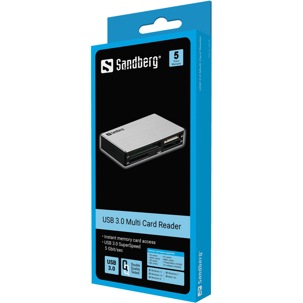  SB 3.0 Multi Card Reader www.electricalstuff.se ElectricalStuff.se   Sandberg USB 3.0 Multi Card Reader Sandberg 133-73 5705