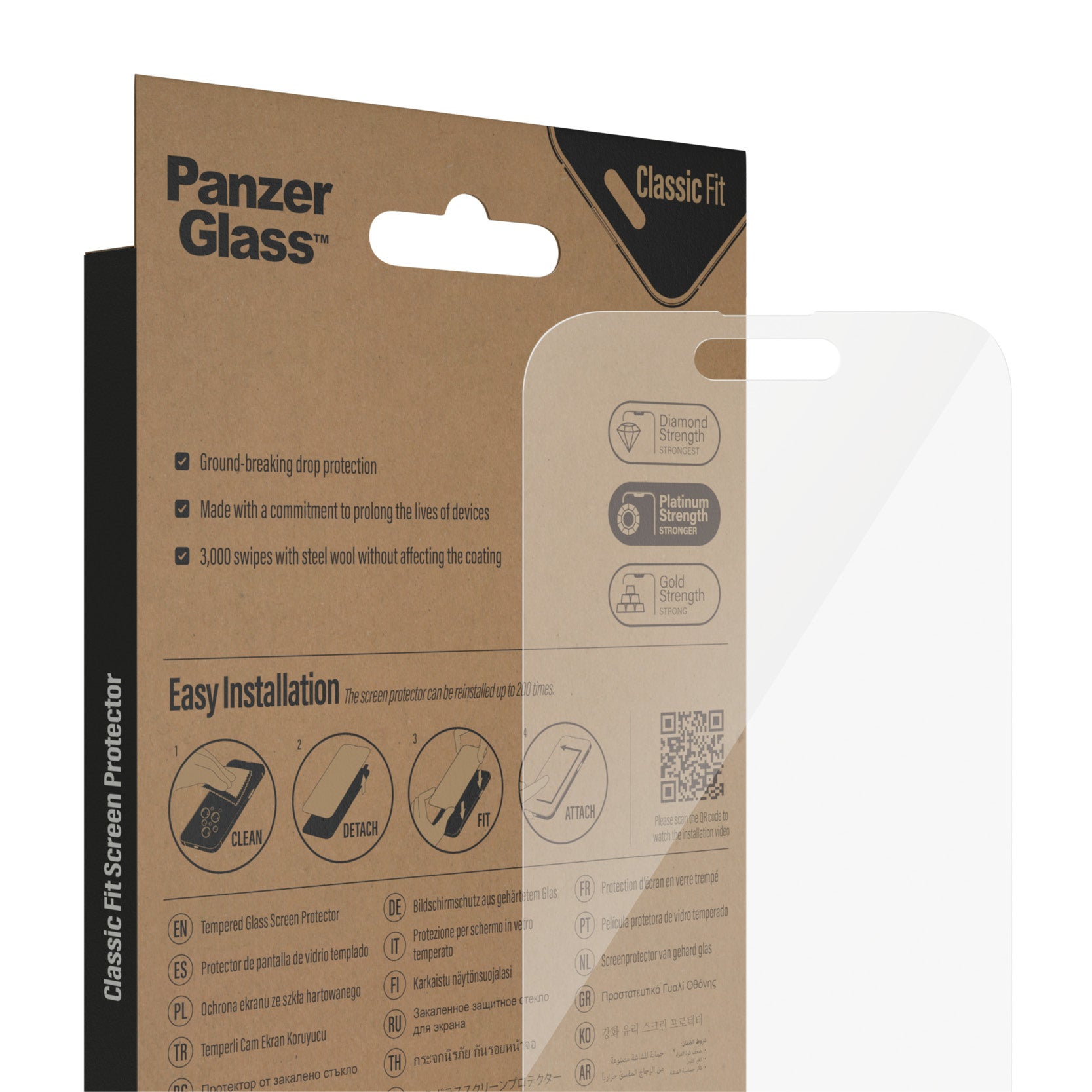  iPhone 20 Genomskinligt skärmskydd 1 styck PanzerGlass 2768 5711724027680 Skärm- och Baksidesskydd till Mobiltelefoner   Cla