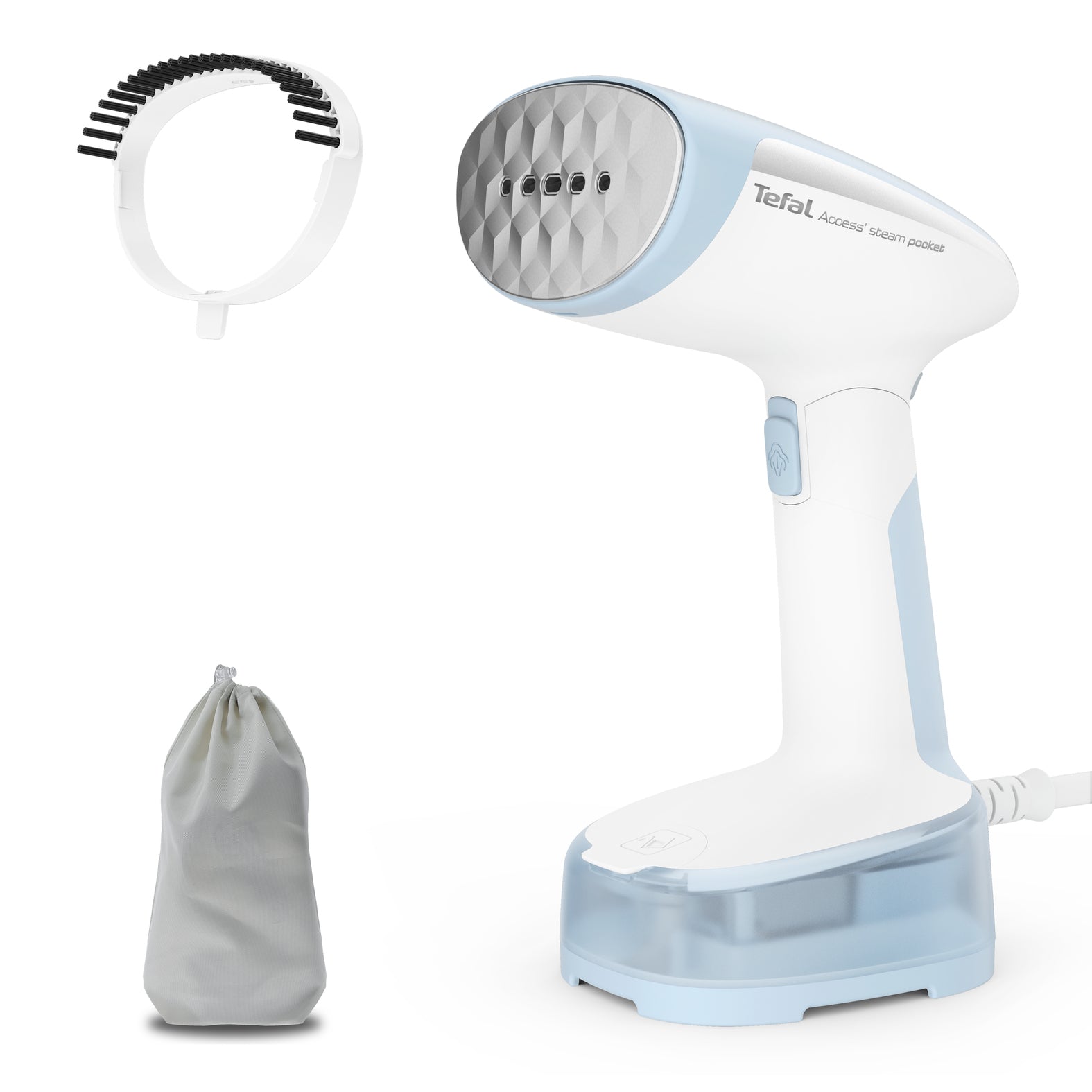  www.electricalstuff.se ElectricalStuff.se   Tefal Access Steam Pocket DT3041 Handhållen klädångare 1300 W Blå, Vit Tefal DT3
