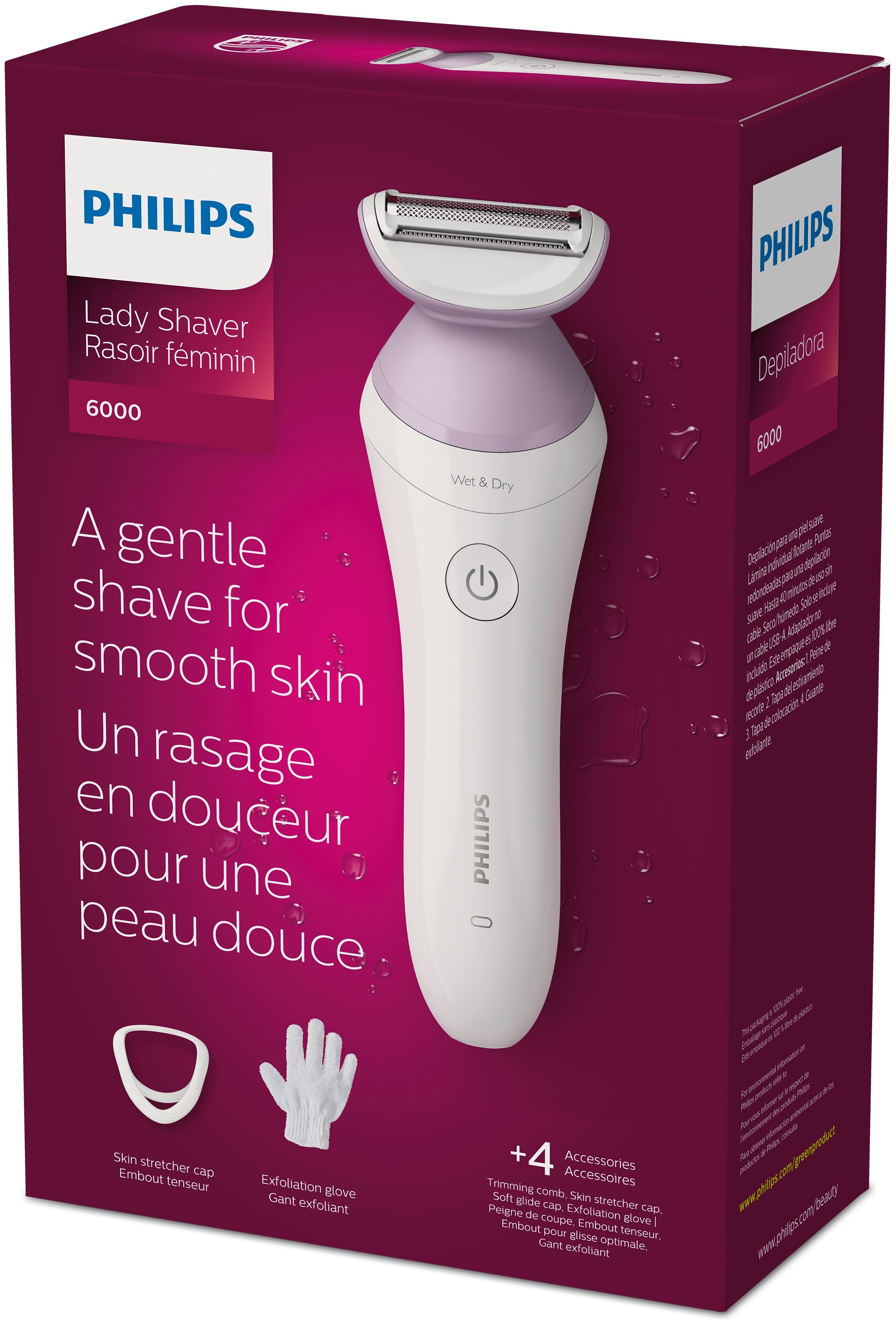  www.electricalstuff.se ElectricalStuff.se   Philips 6000 series Lady Shaver Series 6000 BRL136/00 Sladdlös rakapparat för vå
