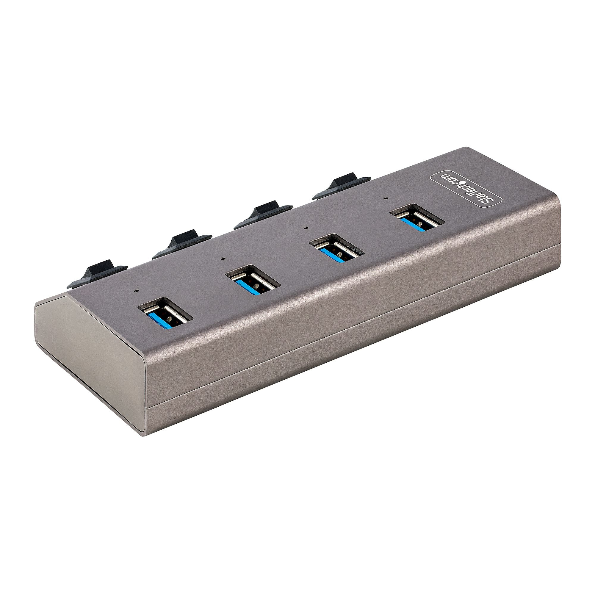  lla strömbrytare, USB 3.0-expansionshubb på 5 Gbps med strömförsörjning, USB-C- till USB-A-hubb för stationära och bärbara d