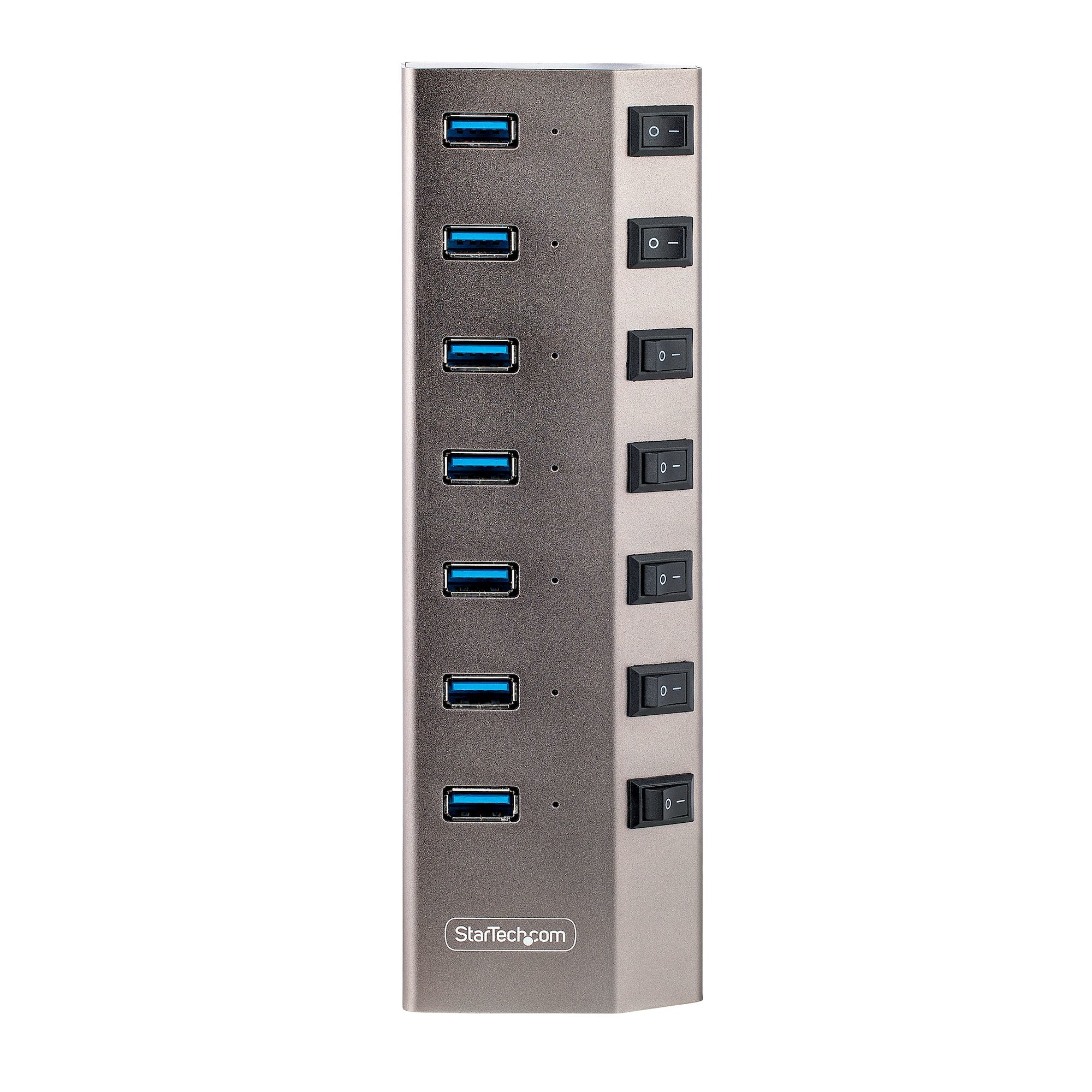  för stationär/bärbar dator, USB Type C-hubb med BC 1.2 USB-hubb med sju portar | Individuella portomkopplare | USB 3.2 Gen 1