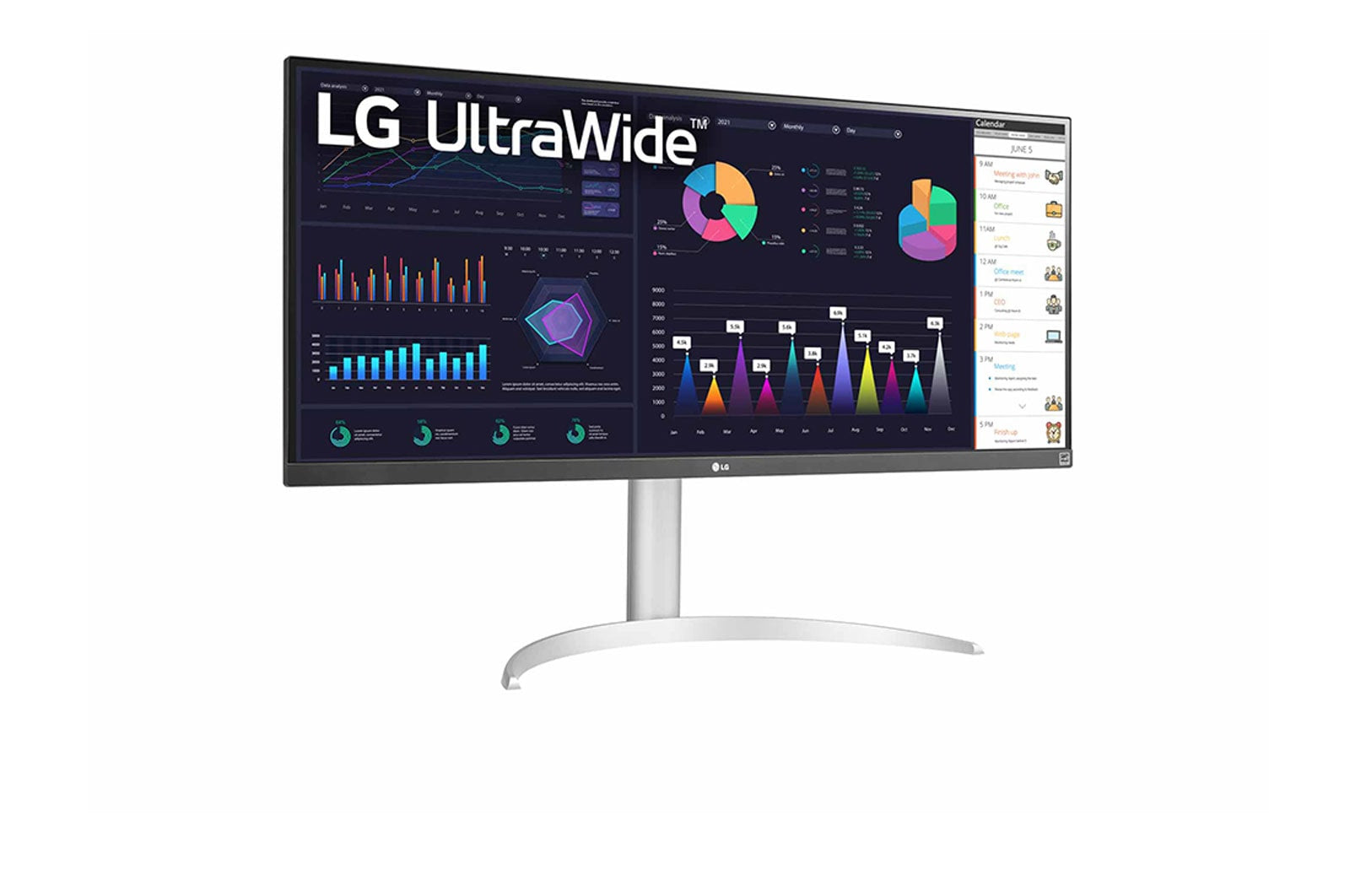  platta pc-skärmar 86,4 cm (34") 2560 x 1080 pixlar WFHD LCD Silver, Vit LG 34WQ650-W.AEU 8806091618702 Platta Pc-Skärmar   3