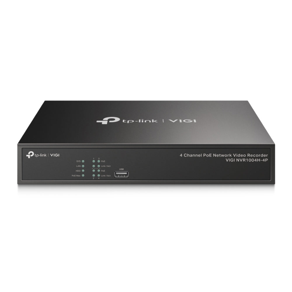  www.electricalstuff.se ElectricalStuff.se   TP-Link VIGI NVR1004H-4P nätverksvideobandspelare (NVR) Svart TP-Link VIGI NVR10