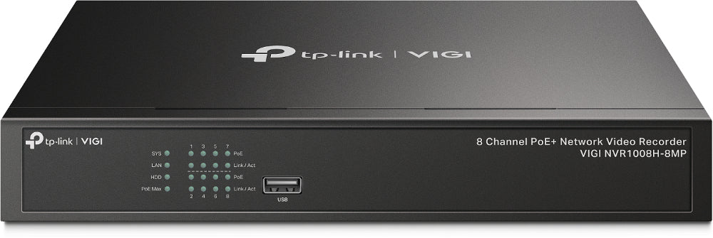  www.electricalstuff.se ElectricalStuff.se   TP-Link VIGI NVR1008H-8MP nätverksvideobandspelare (NVR) Svart TP-Link VIGI NVR1