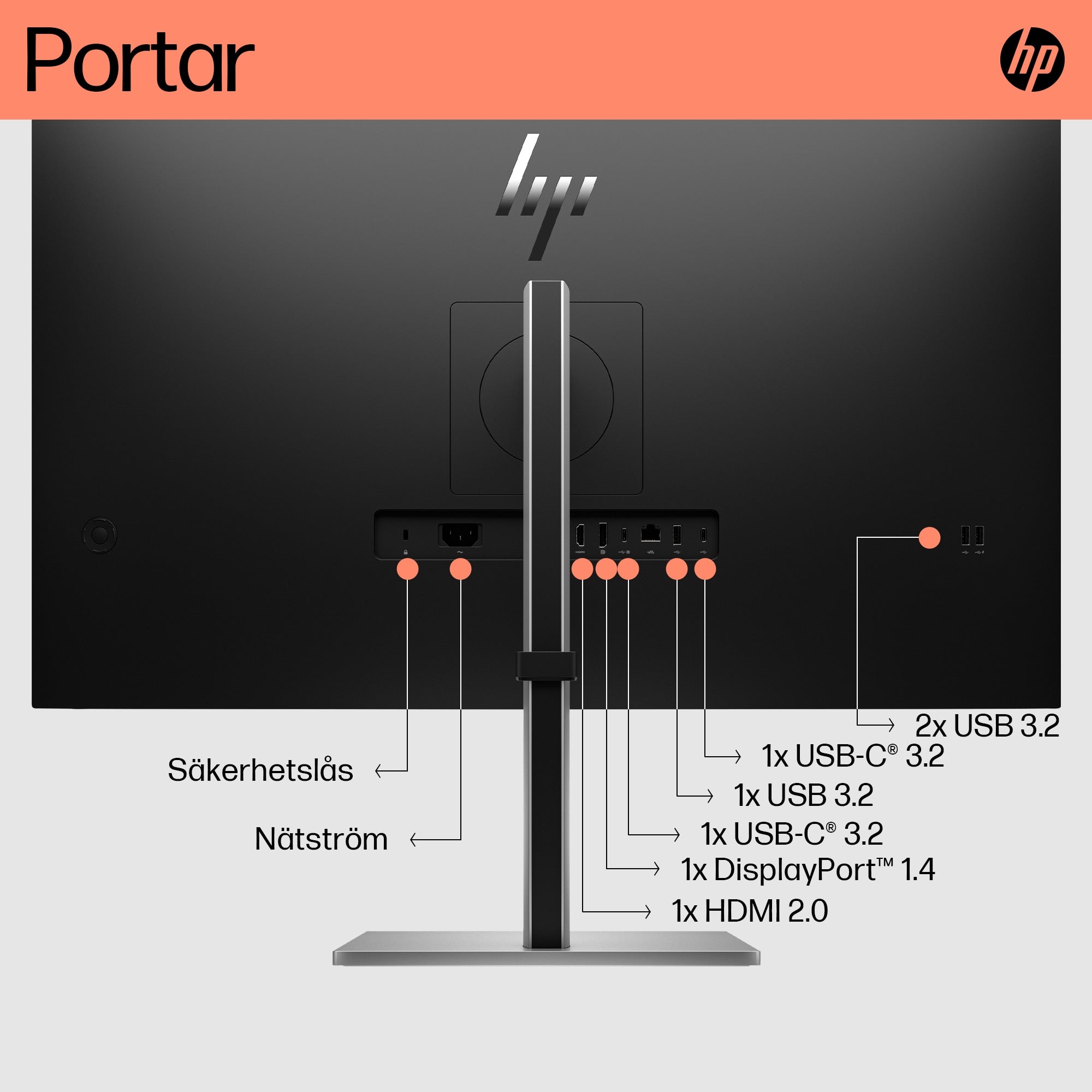  www.electricalstuff.se ElectricalStuff.se   HP E32k G5 4K USB-C skärm HP 6N4D6AA#ABB 0196786296673|196786296673 Platta Pc-Sk