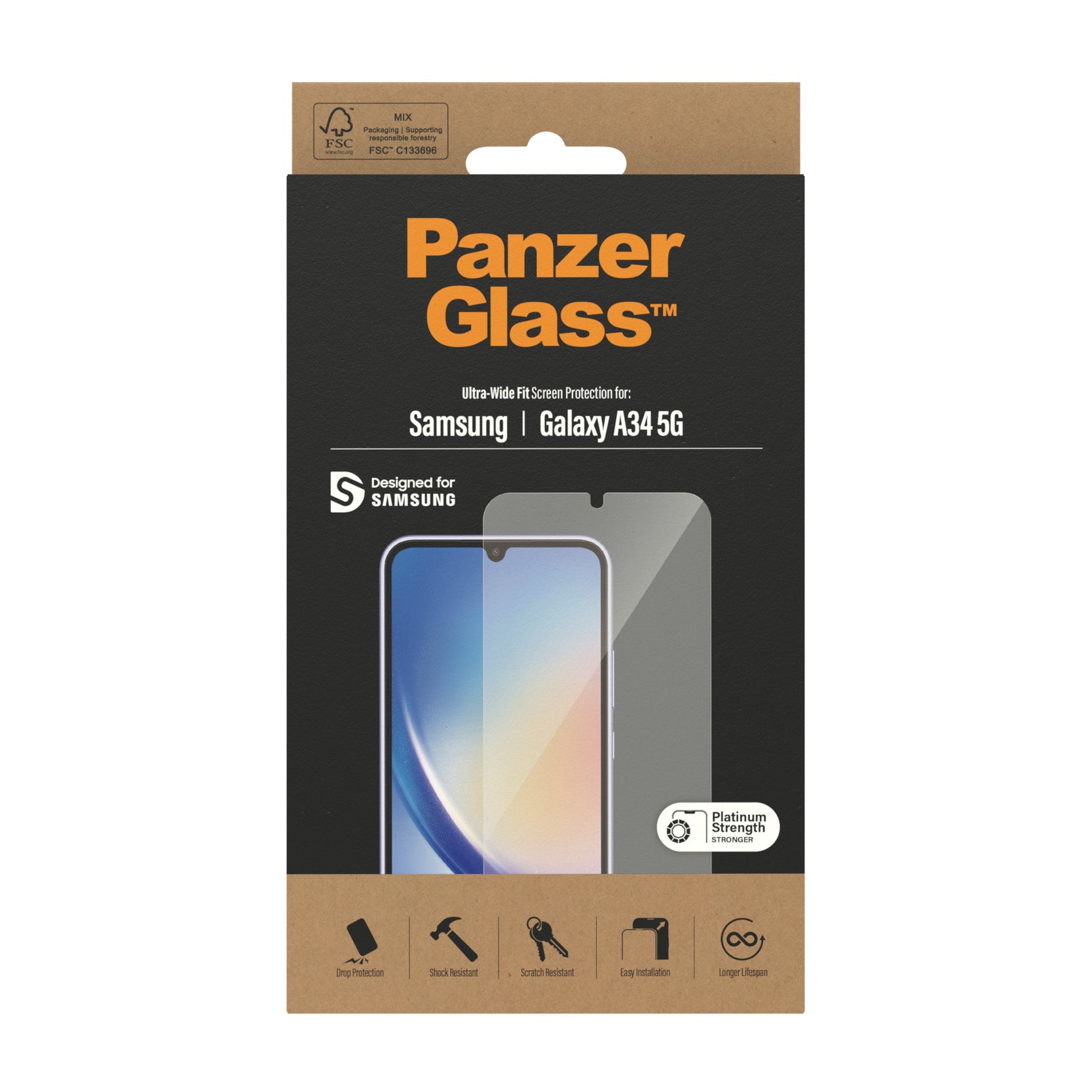  erGlass Classic Fit Genomskinligt skärmskydd Samsung 1 styck PanzerGlass 7327 5711724073274 Skärm- och Baksidesskydd till Mo