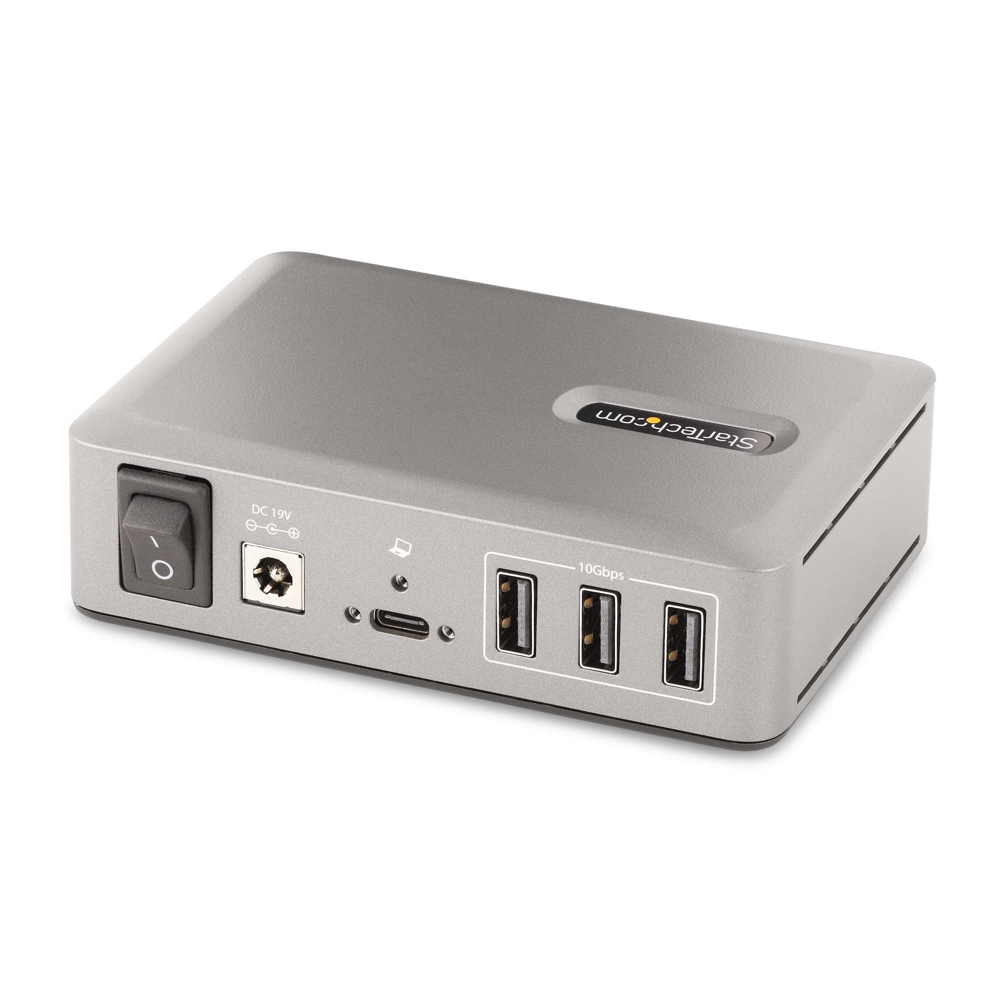  d 65 W nätaggregat - USB 3.1 10 Gbps - USB-hubb för skrivbord/dator med USB-IF-certifierad 91 cm låsbar kabel, USB-C-hubb St