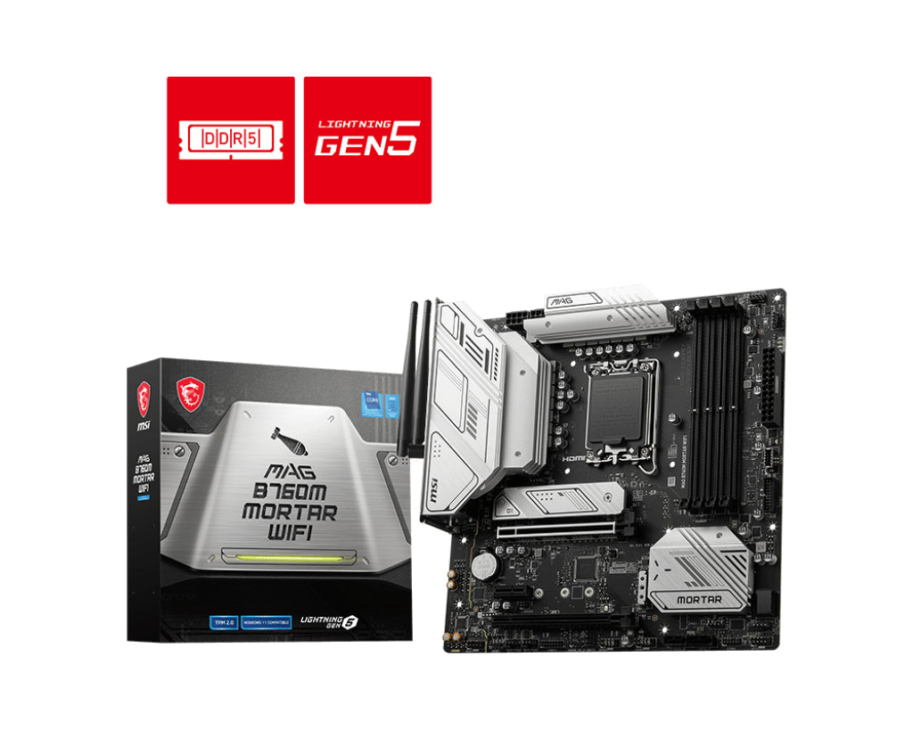  www.electricalstuff.se ElectricalStuff.se   MSI MAG B760M MORTAR WIFI moderkort LGA 1700 micro ATX MSI MAG B760M MORTAR WIFI