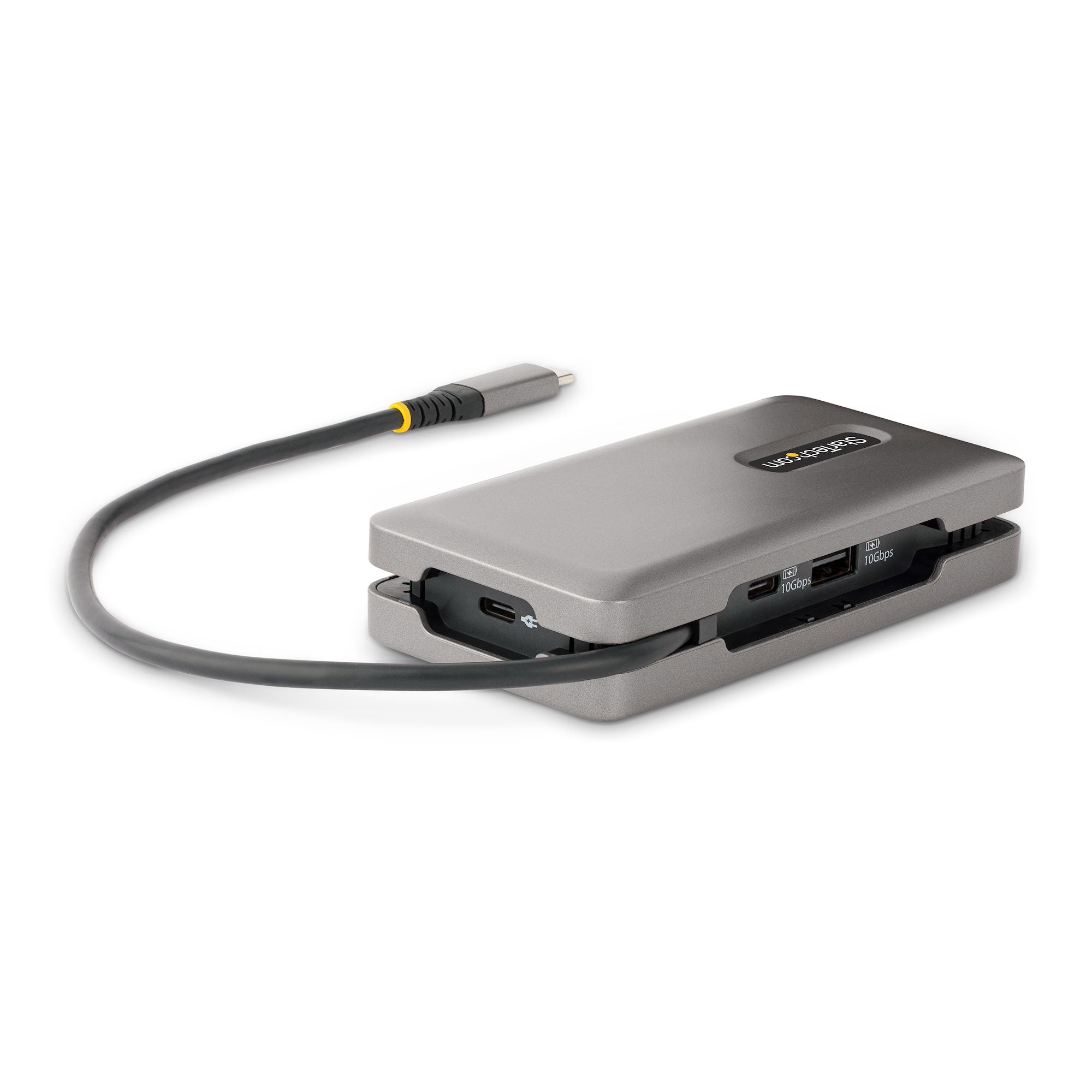  - 100 W pass-through-strömförsörjning - GbE - Reseminidockningsstation med laddning - 30 cm omlindningsbar kabel StarTech.co