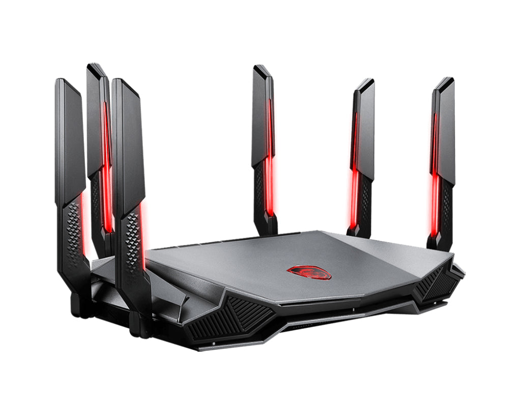  ,4 GHz / 5 GHz) Svart, Röd MSI RADIX AXE6600 WIFI 6E TRI-BAND 4719072981617 Trådlösa Routrar   RADIX AXE6600 WIFI 6E TRI-BAN