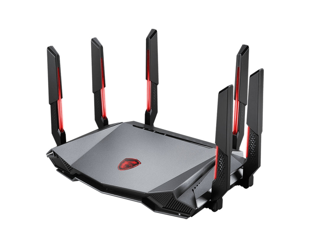  2,4 GHz / 5 GHz) Svart, Röd MSI RADIX AXE6600 WIFI 6E TRI-BAND 4719072981617 Trådlösa Routrar   RADIX AXE6600 WIFI 6E TRI-BA