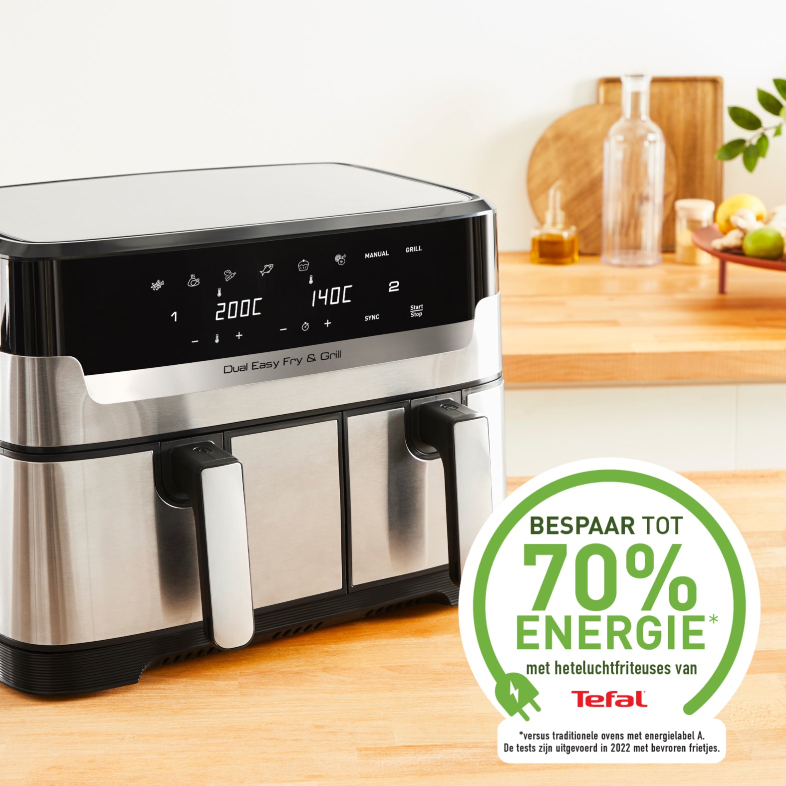 .se   Tefal Dual Easy Fry & Grill EY905D Dubbel 8,3 l Fristående 2700 W Varmluftsfritös Rostfritt stål Tefal EY905D10 304538