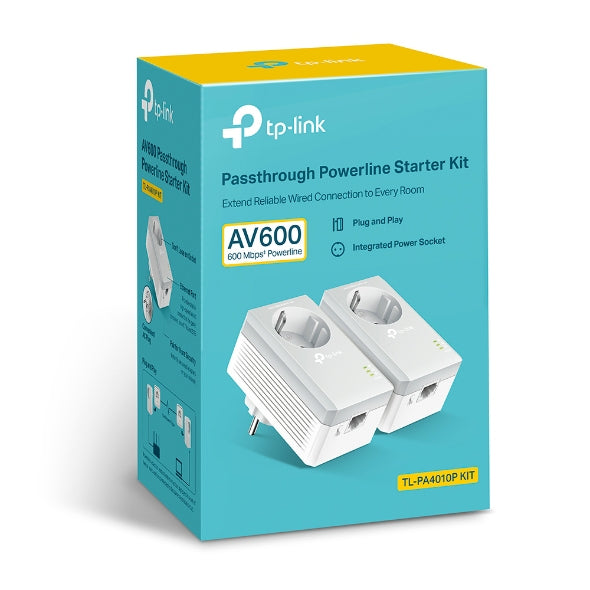   www.electricalstuff.se ElectricalStuff.se   TP-Link TL-PA4010P KIT V5 PowerLine-nätverksadapter 600 Mbit/s Nätverksansluten