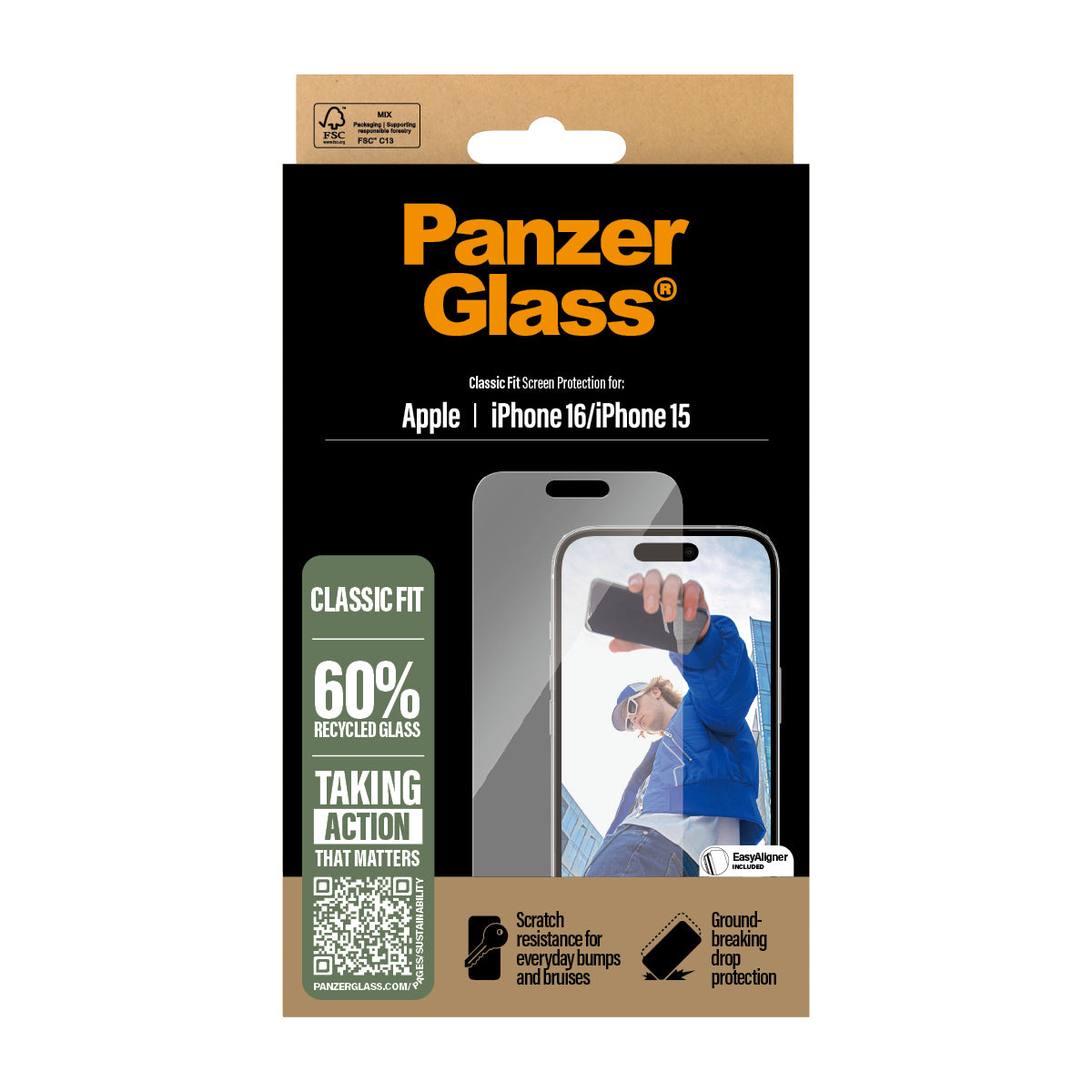  .1Inch Classic Fit PanzerGlass 2873 5715685002717 Övrigt   PG Scrn iPhone 16 6.1Inch Classic Fit www.electricalstuff.se Elec