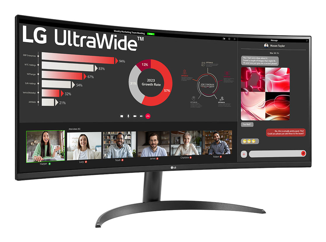 B platta pc-skärmar 86,4 cm (34") 3440 x 1440 pixlar Wide Quad HD Svart LG 34WR50QK-B.AEU 8806096199527 Platta Pc-Skärmar   