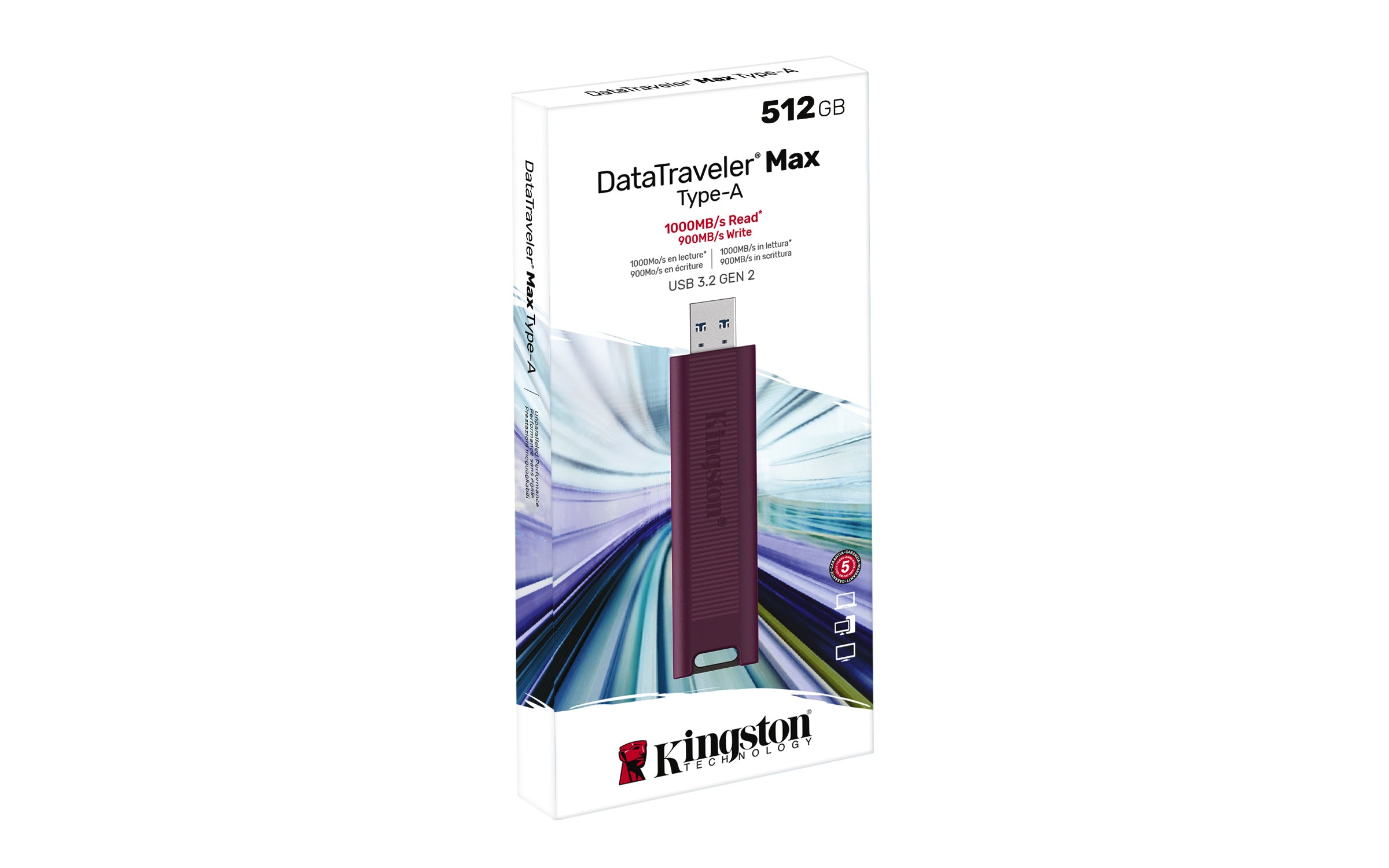  Traveler Max USB-sticka 512 GB USB Type-A 3.2 Gen 2 (3.1 Gen 2) Röd Kingston Technology DTMAXA/512GB 0740617328332|740617328