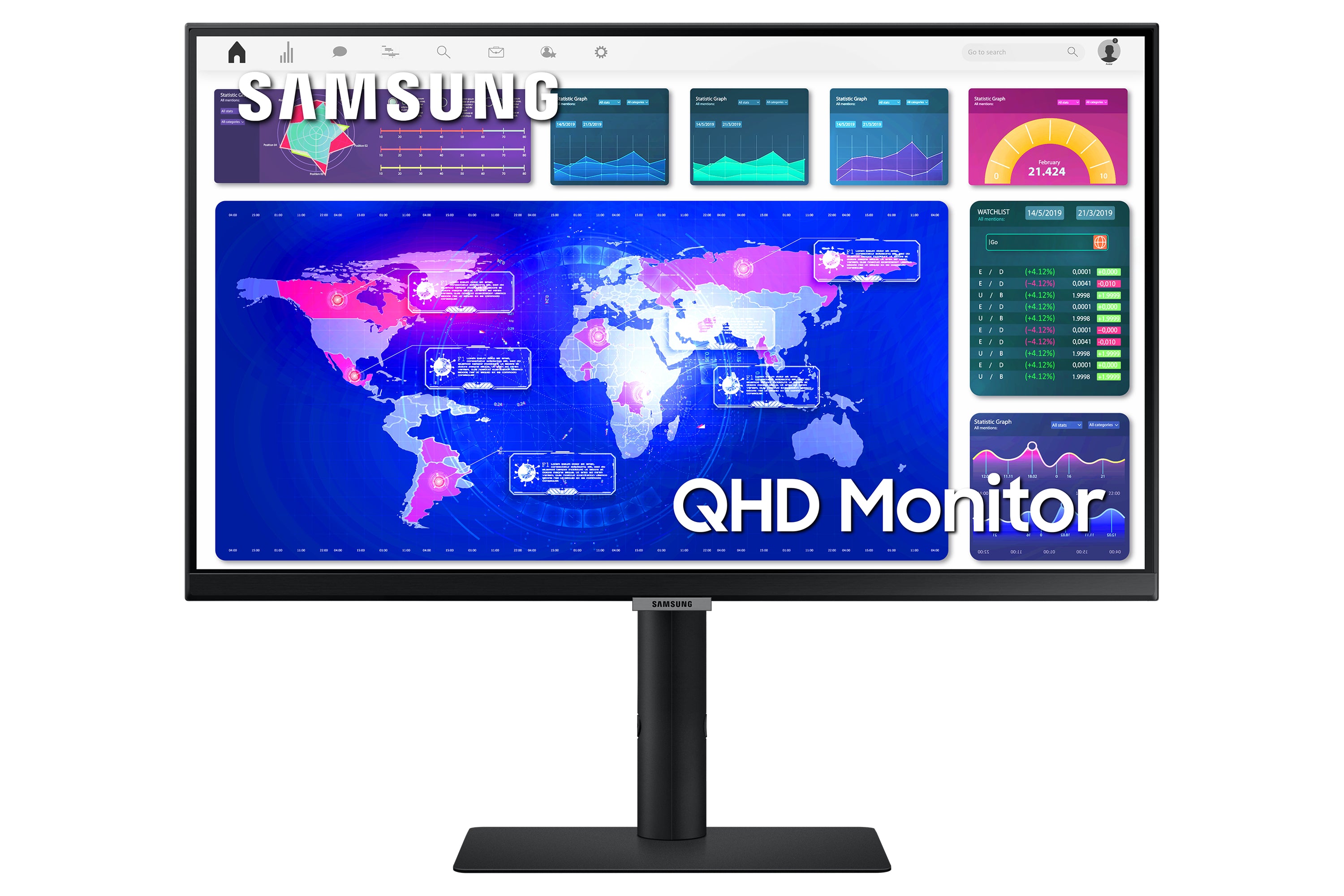   Samsung S60A LED display 61 cm (24") 2560 x 1440 pixlar Quad HD Svart Samsung LS24A600NAUXEN 8806094842487 Platta Pc-Skärma