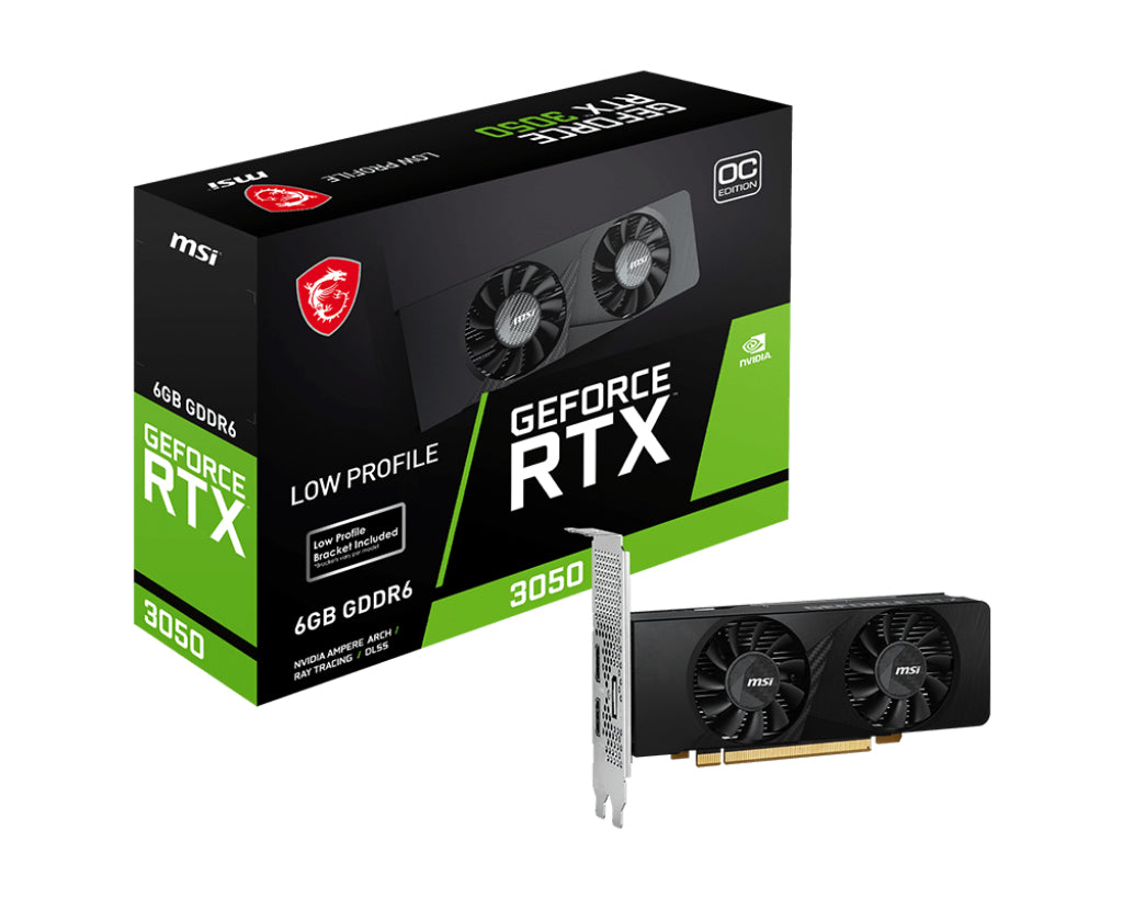  www.electricalstuff.se ElectricalStuff.se   MSI GEFORCE RTX 3050 LP 6G OC grafikkort NVIDIA 6 GB GDDR6 MSI GEFORCE RTX 3050 