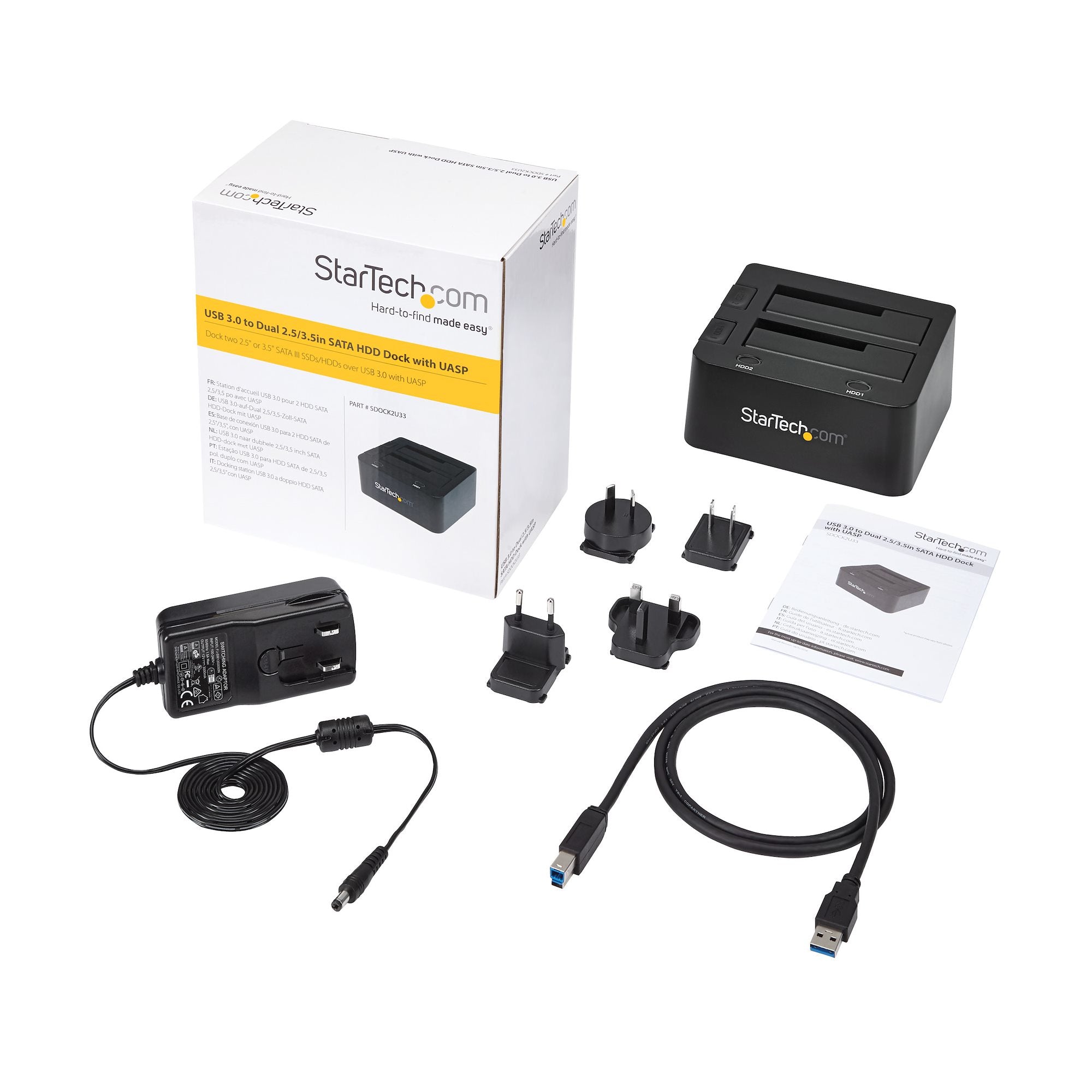   med UASP för 2,5/3,5" SSD/HDD-hårddiskar – SATA 6 Gbps www.electricalstuff.se ElectricalStuff.se   StarTech.com Dubbel USB 