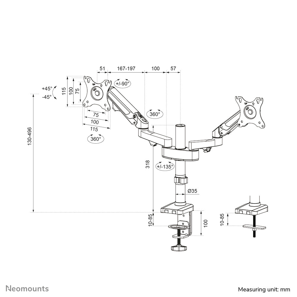  äll till Bildskärmar   DS70-750BL2 www.electricalstuff.se ElectricalStuff.se   Neomounts DS70-750BL2 fäste och ställ till bi