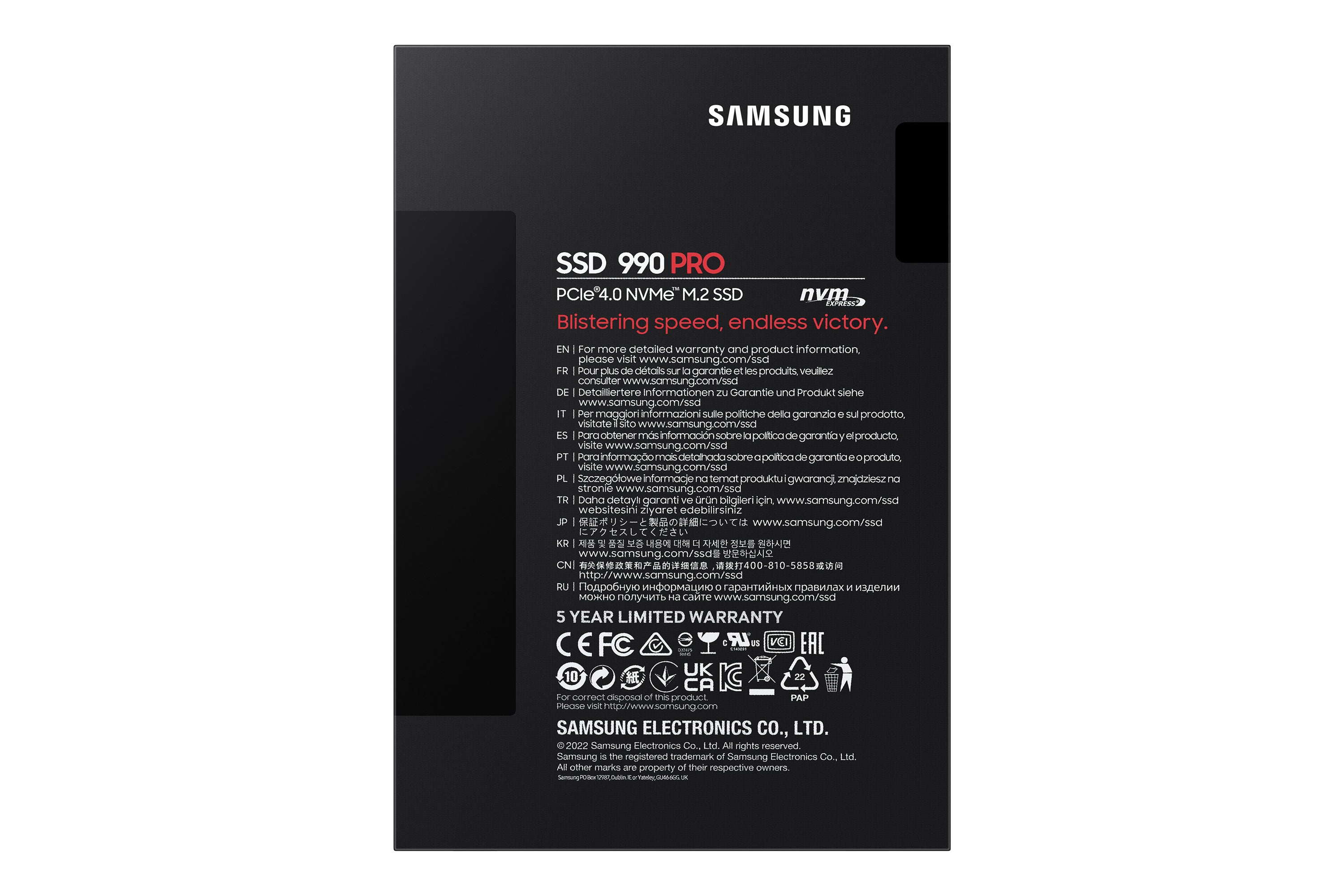   M.2 PCI Express 4.0 NVMe V-NAND MLC Samsung MZ-V9P4T0BW 8806094947205|0887276750484|887276750484 SSD-Hårddisk   990 PRO www