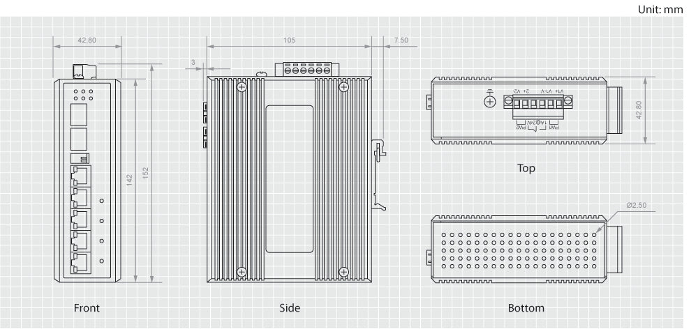  ing via Ethernet (PoE) stöd Svart LevelOne IES-0610 4015867188507 Nätverksswitchar   IES-0610 www.electricalstuff.se Electri